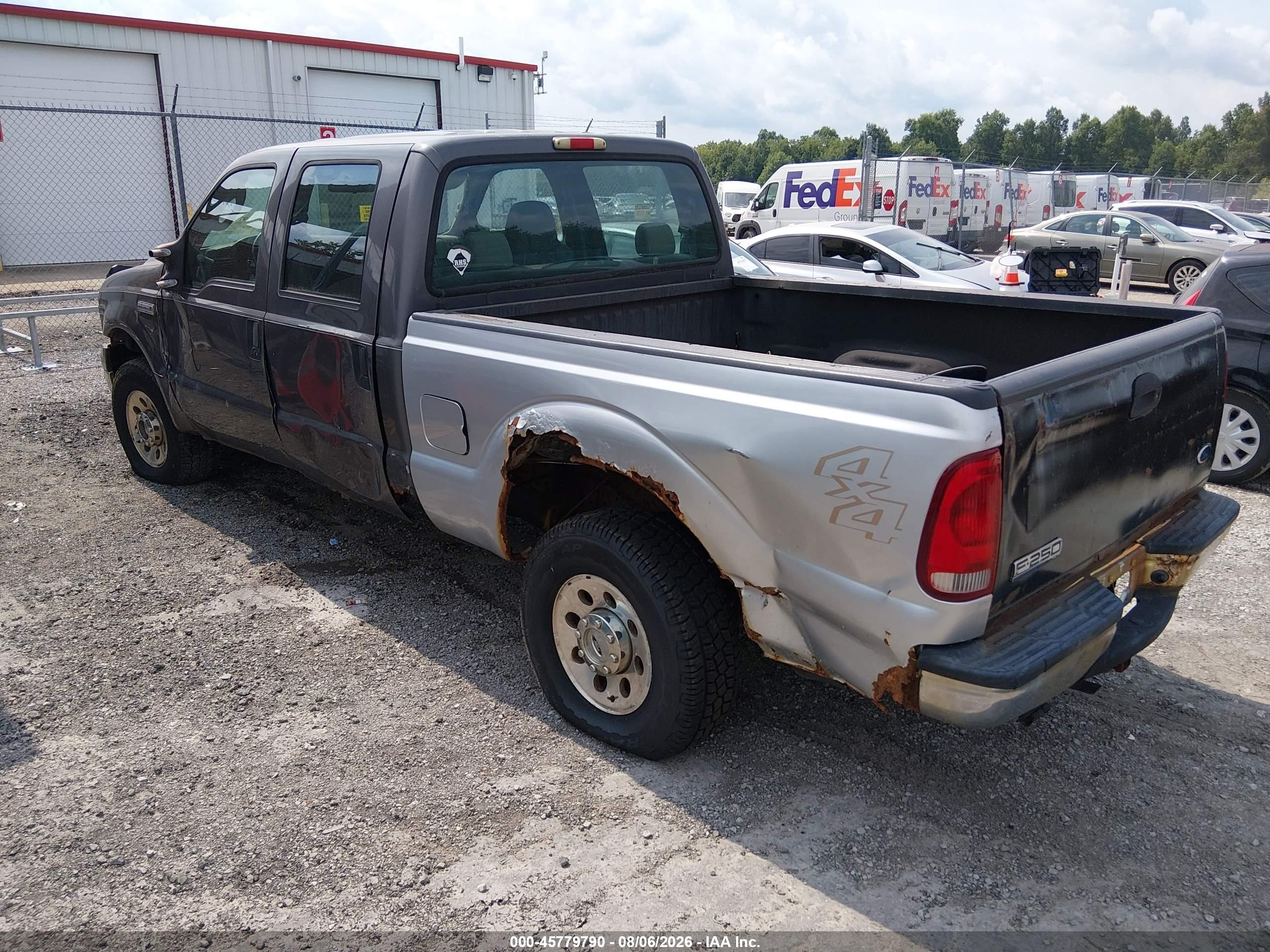 2005 Ford F-250 Lariat/xl/xlt Серый vin: 1FTSW21535EB87144