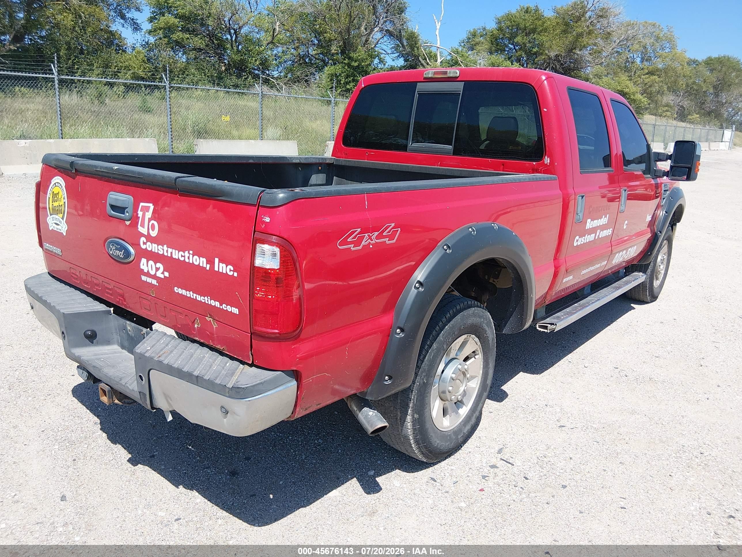 2009 Ford Super Duty F-250 Srw Lariat Red vin: 1FTSW21549EA68413