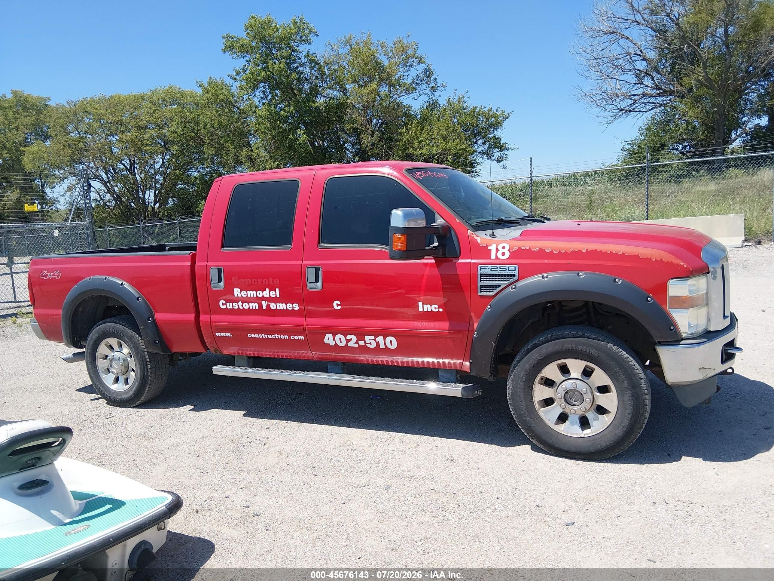 2009 Ford Super Duty F-250 Srw Lariat Red vin: 1FTSW21549EA68413