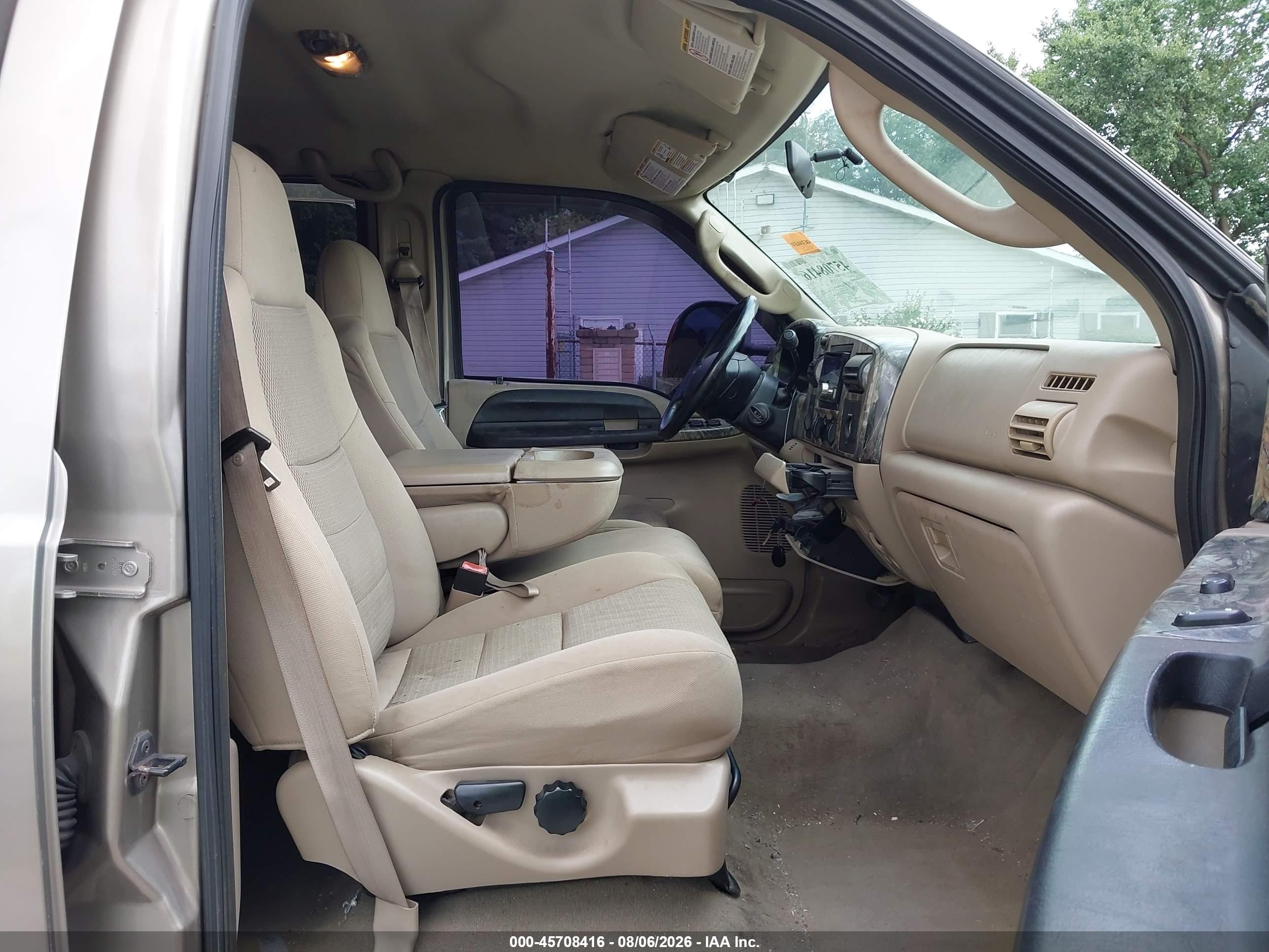 2005 Ford F-250 Lariat/xl/xlt Beige vin: 1FTSW21595EB64628
