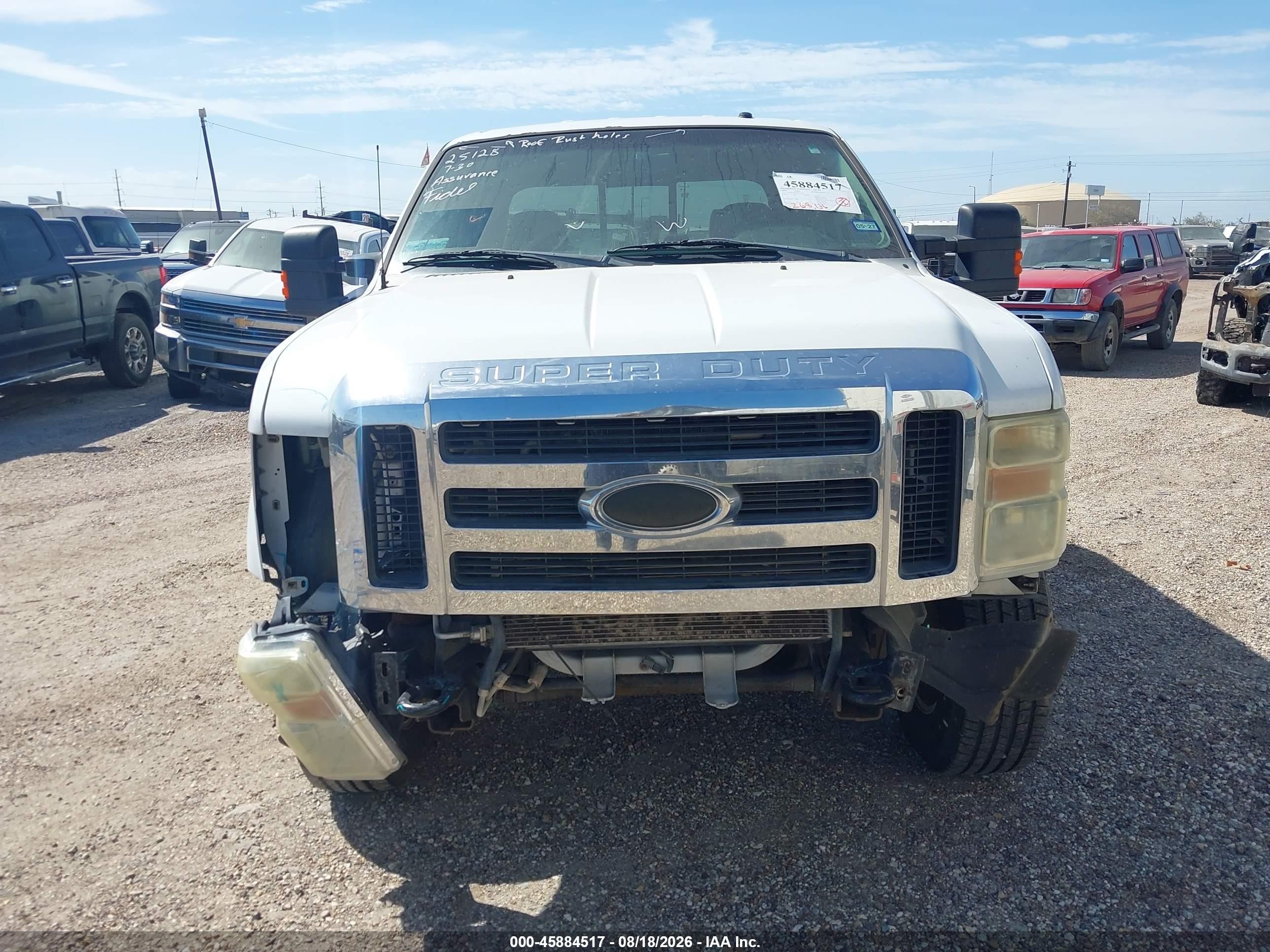 2008 Ford Super Duty F-250 Srw Fx4/king Ranch/lariat/xl/xlt White vin: 1FTSW215X8ED70576