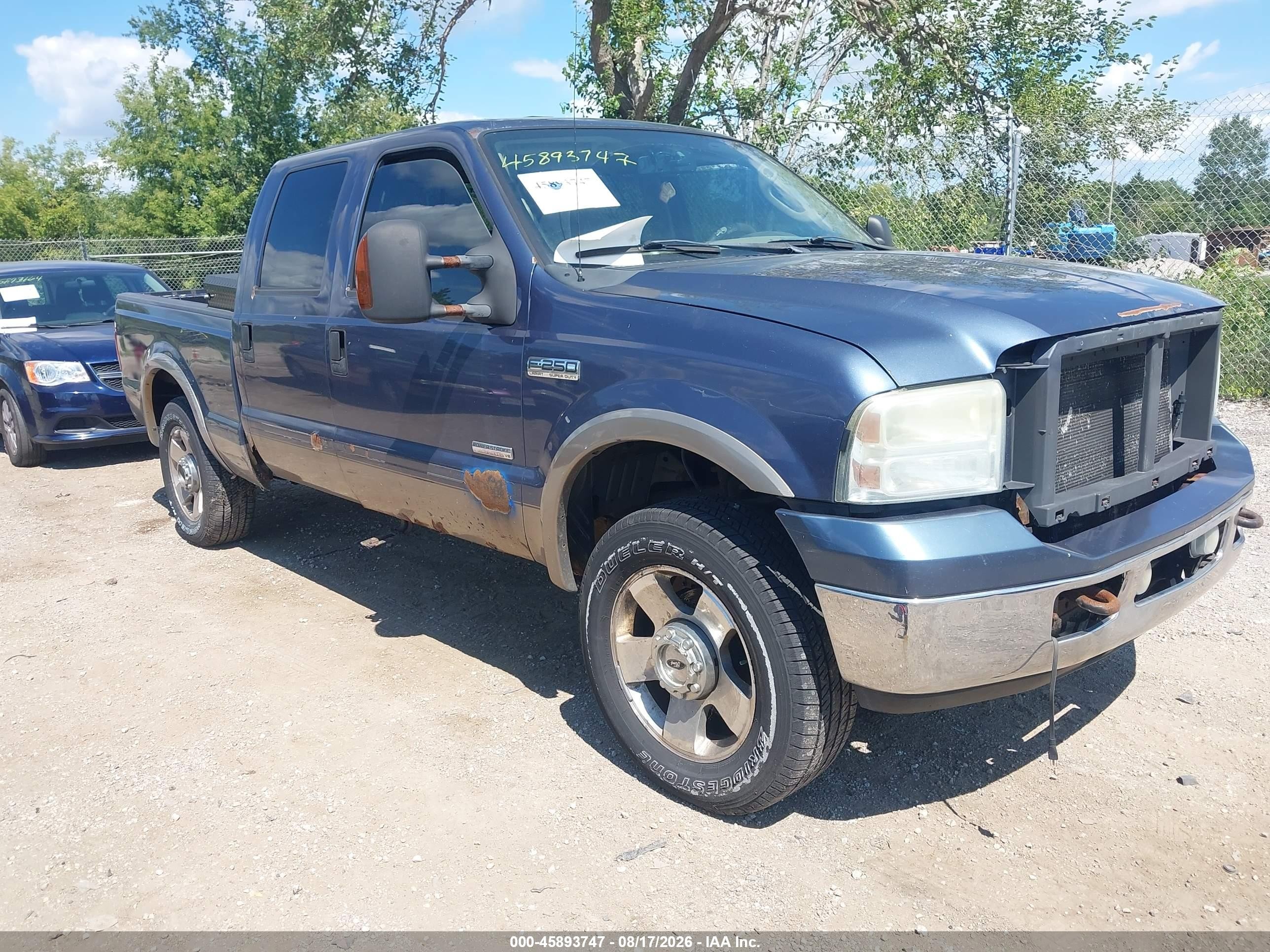 2006 Ford F-250 Lariat/xl/xlt Blue vin: 1FTSW21P06EA89000