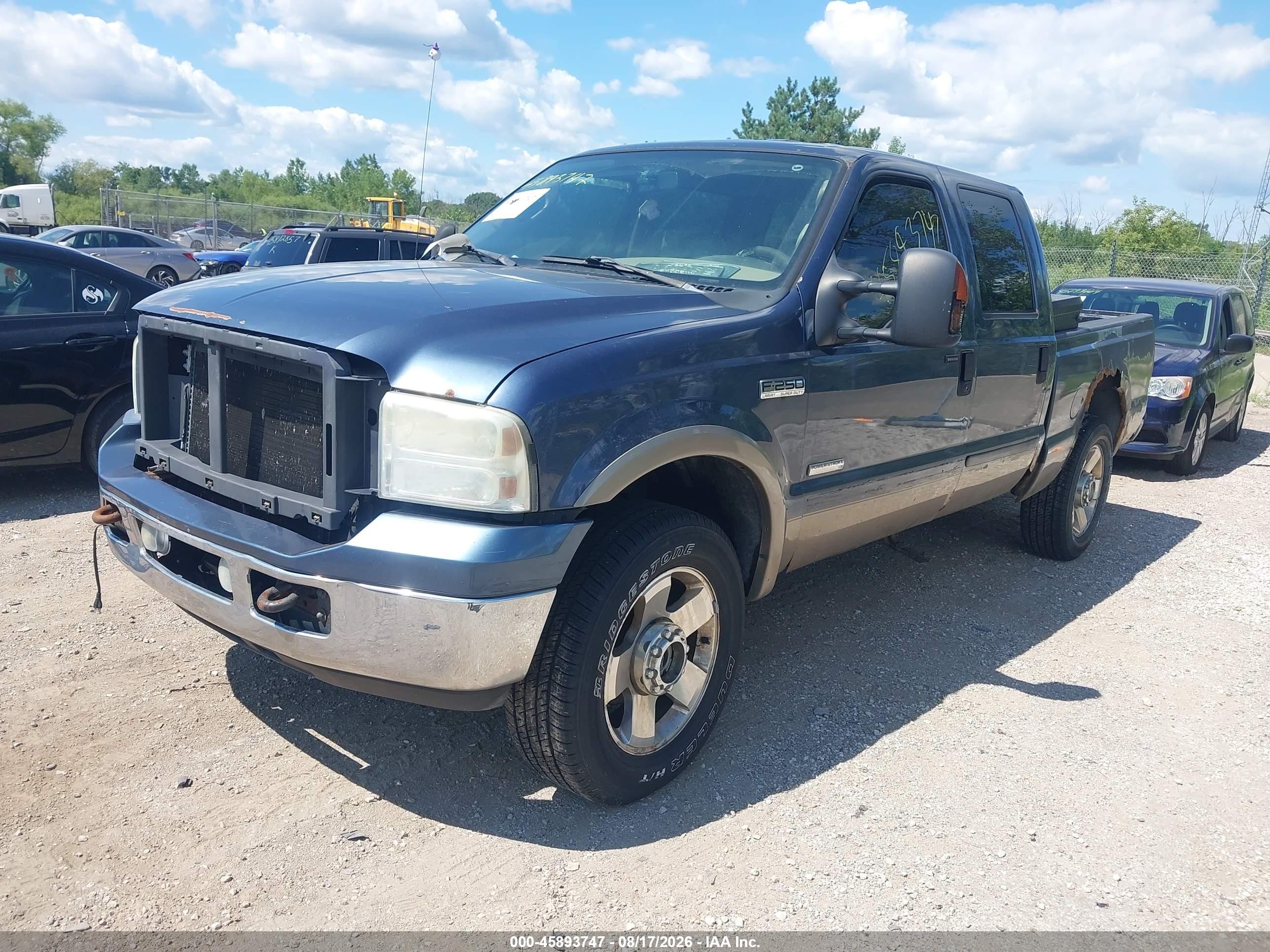 2006 Ford F-250 Lariat/xl/xlt Blue vin: 1FTSW21P06EA89000