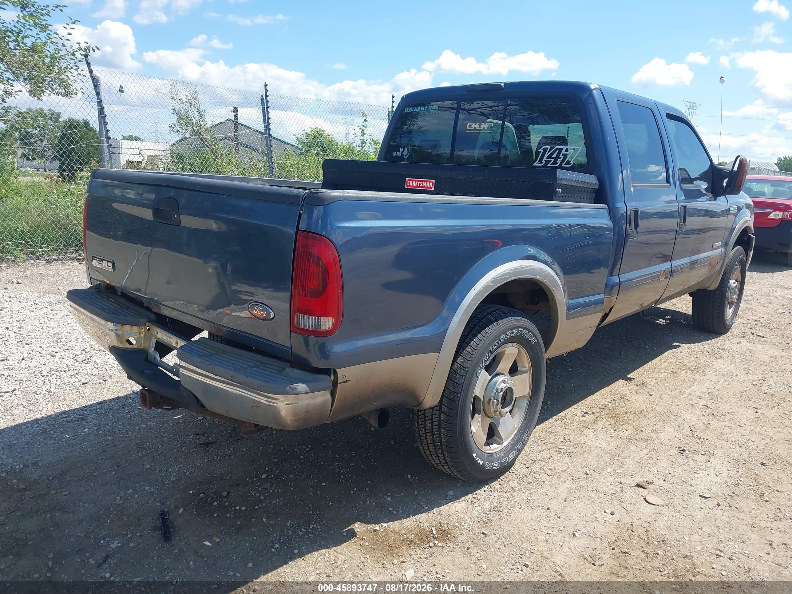 2006 Ford F-250 Lariat/xl/xlt Blue vin: 1FTSW21P06EA89000