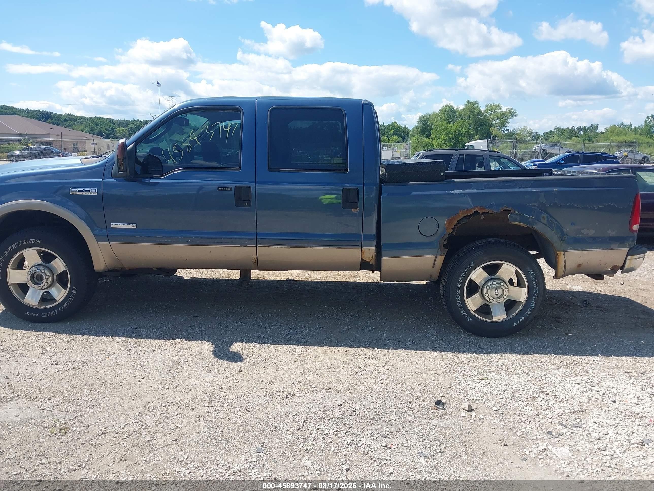2006 Ford F-250 Lariat/xl/xlt Blue vin: 1FTSW21P06EA89000