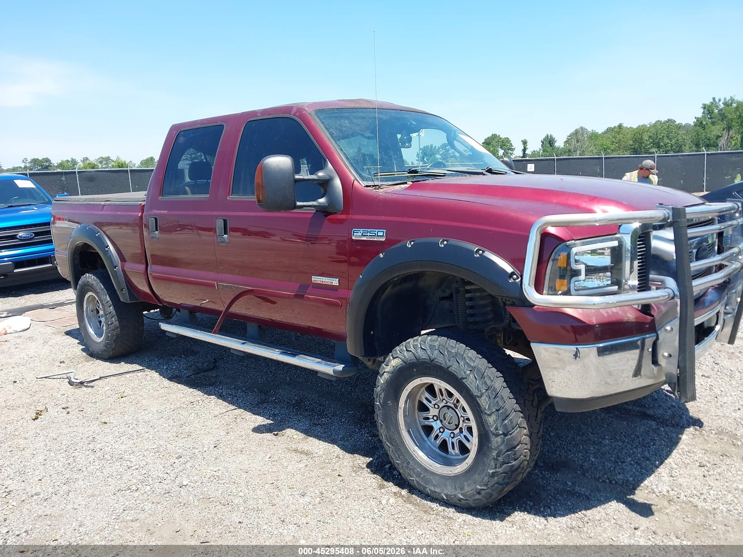 2005 Ford F-250 Lariat/xl/xlt Burgundy vin: 1FTSW21P15EA89540