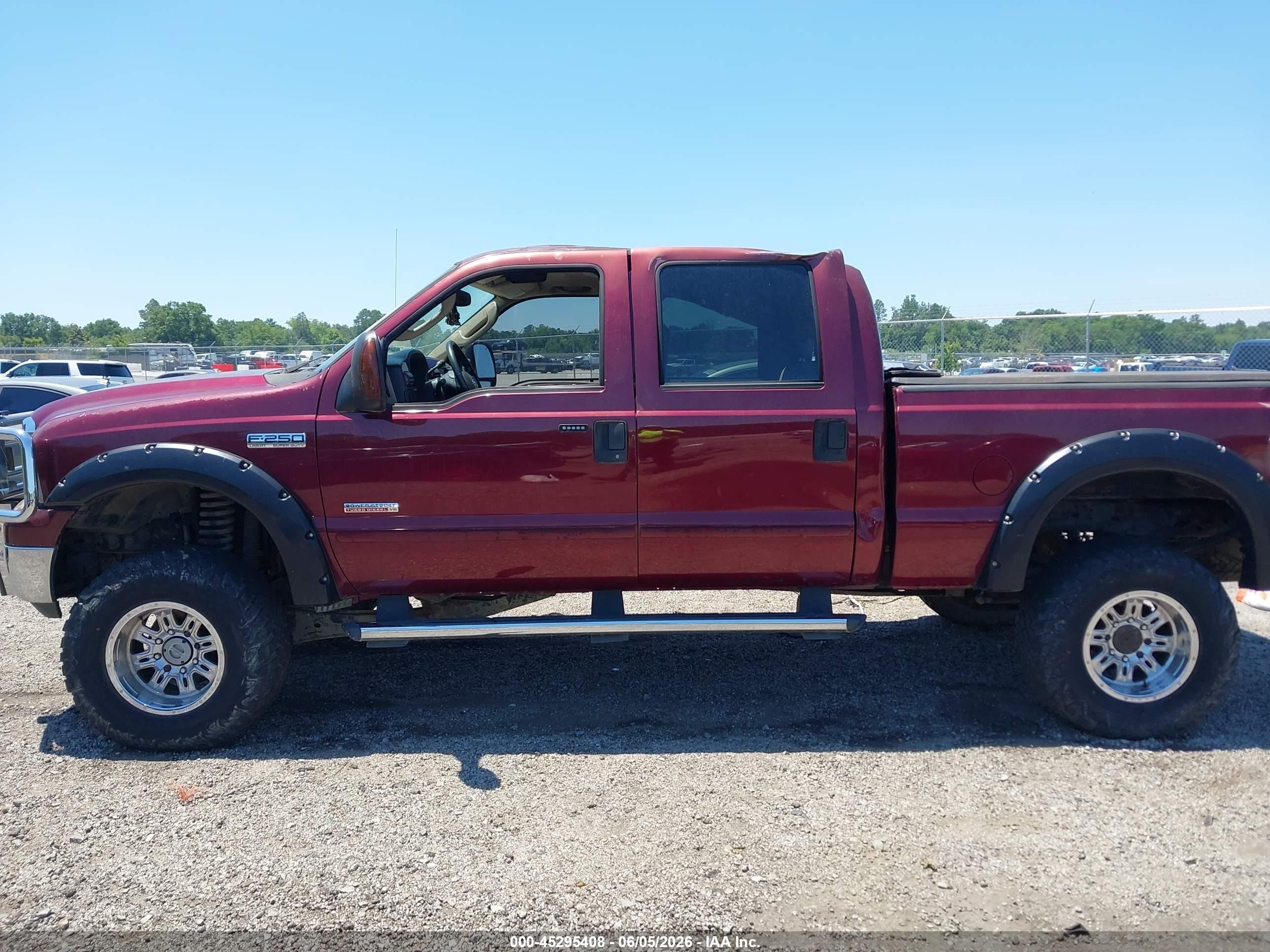 2005 Ford F-250 Lariat/xl/xlt Burgundy vin: 1FTSW21P15EA89540