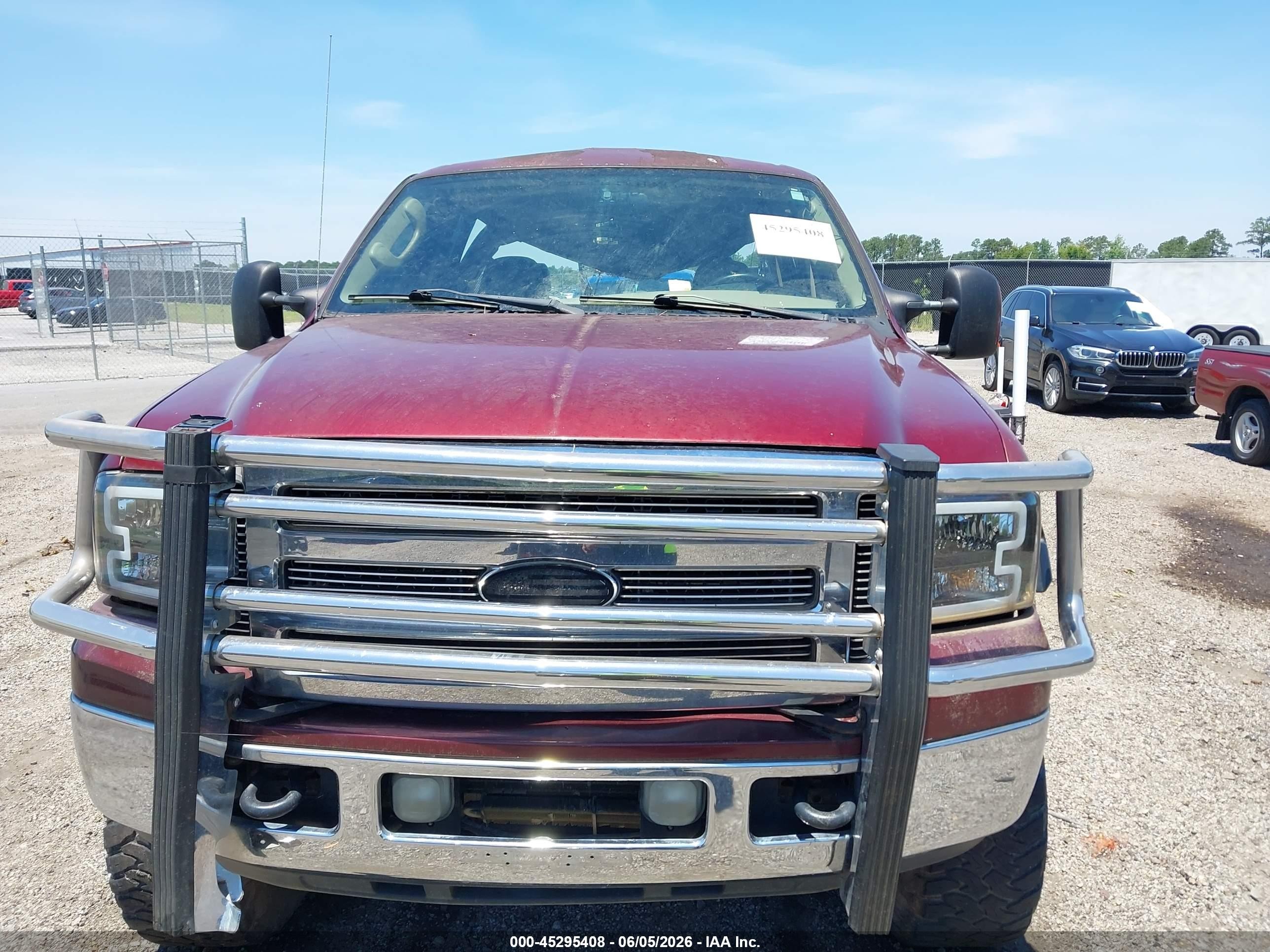 2005 Ford F-250 Lariat/xl/xlt Burgundy vin: 1FTSW21P15EA89540