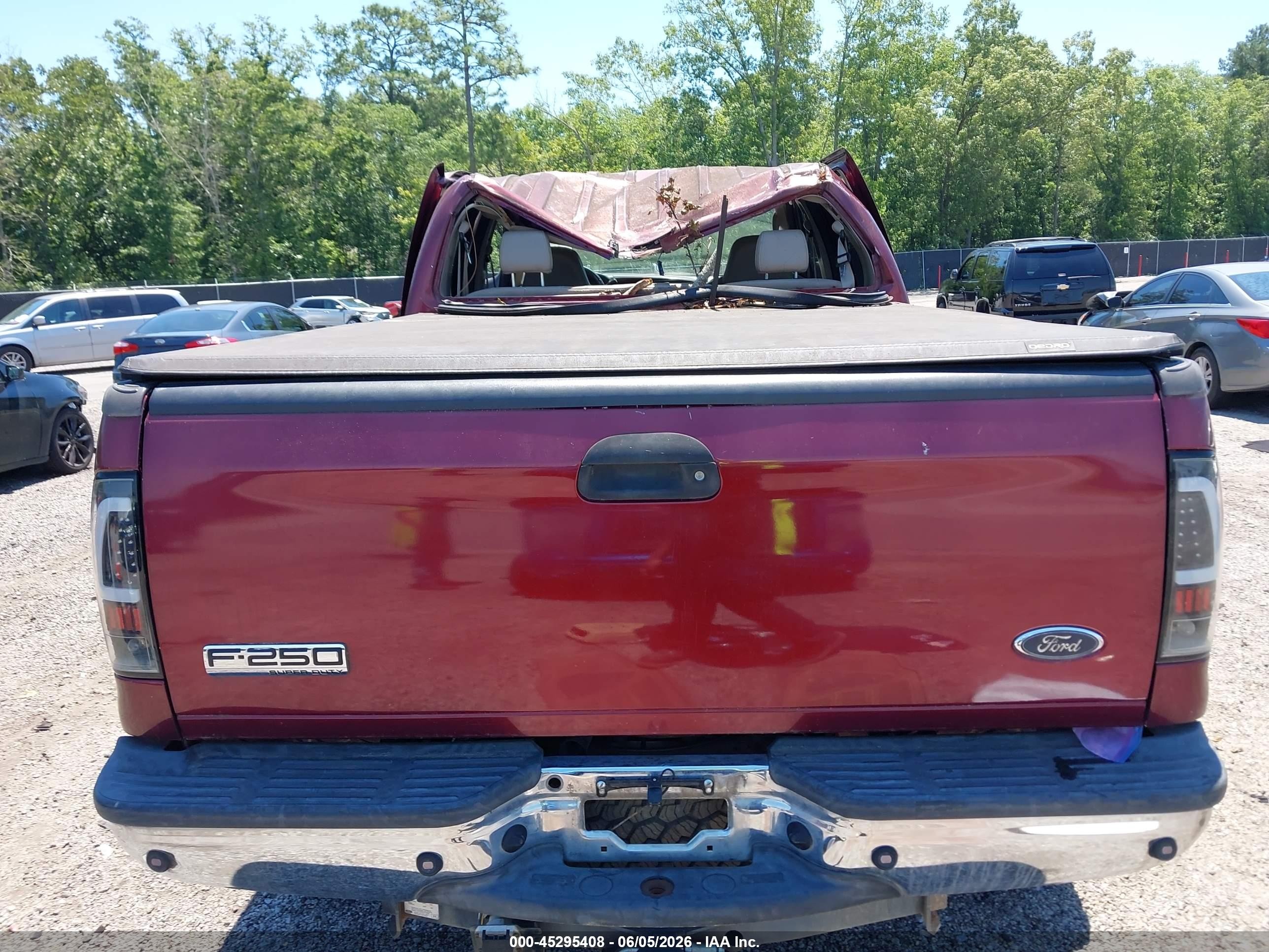 2005 Ford F-250 Lariat/xl/xlt Burgundy vin: 1FTSW21P15EA89540