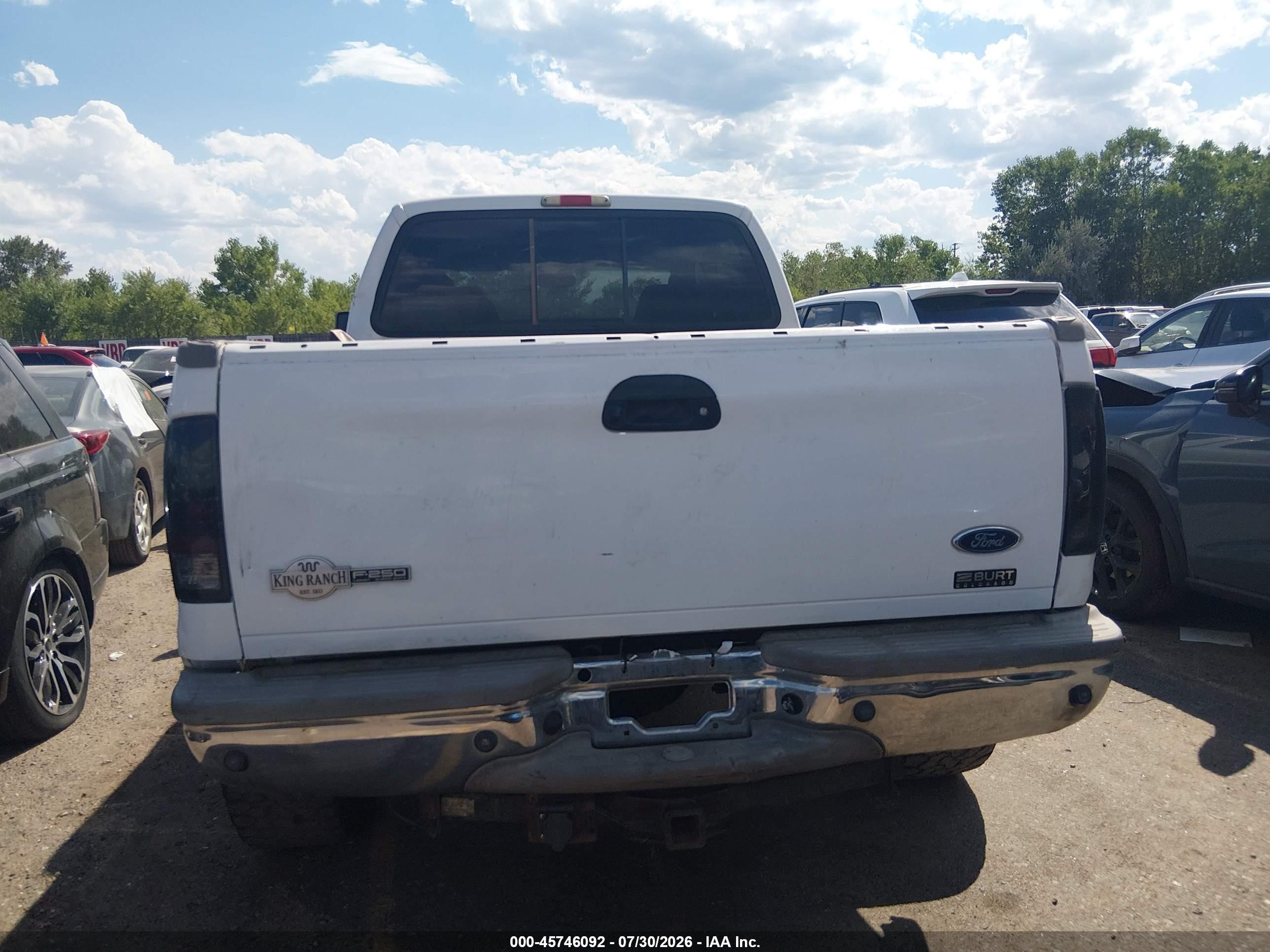 2005 Ford F-250 Lariat/xl/xlt Белый vin: 1FTSW21P15EC22541