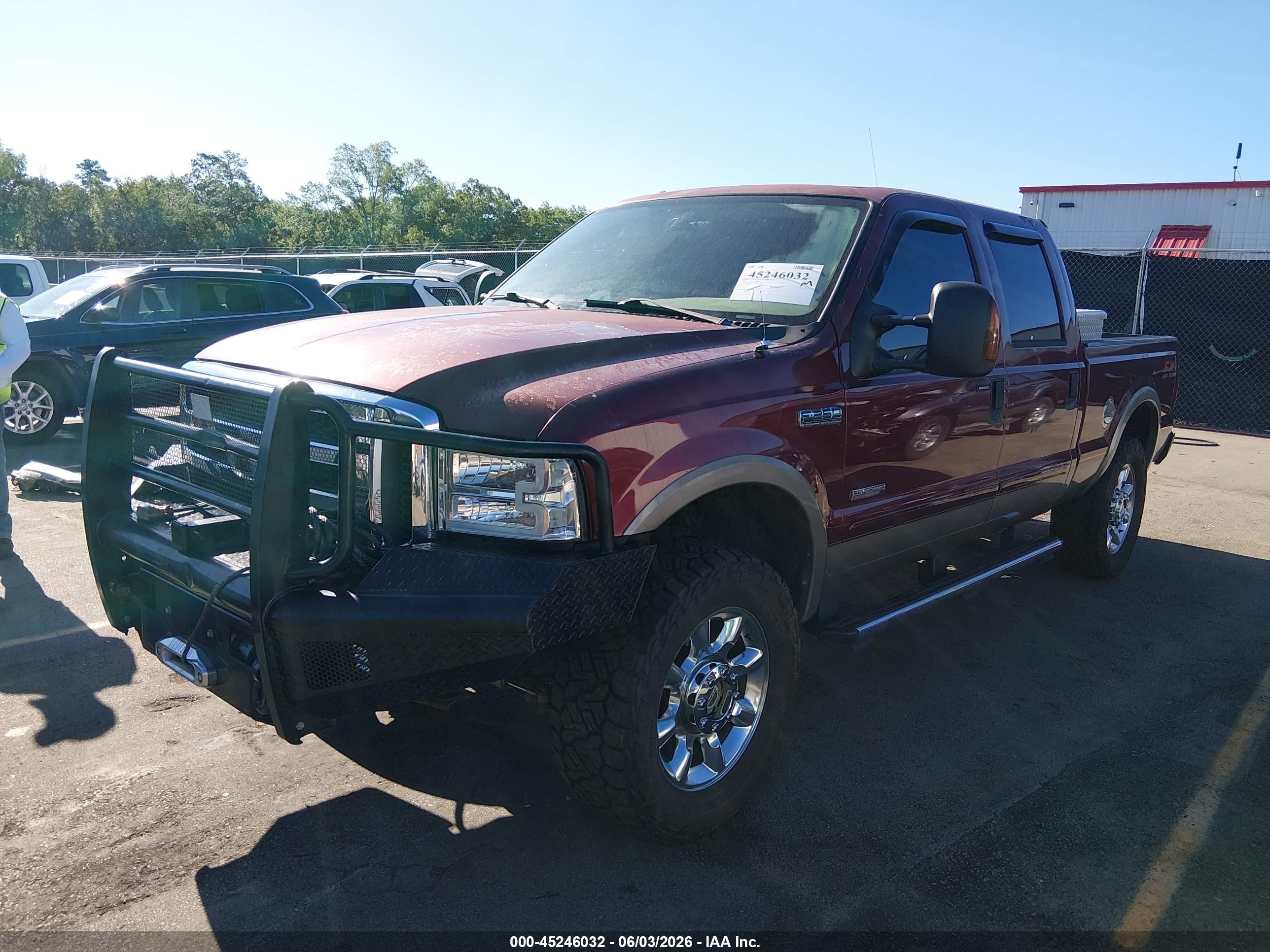 2005 Ford F-250 Lariat/xl/xlt Burgundy vin: 1FTSW21P25EA05306
