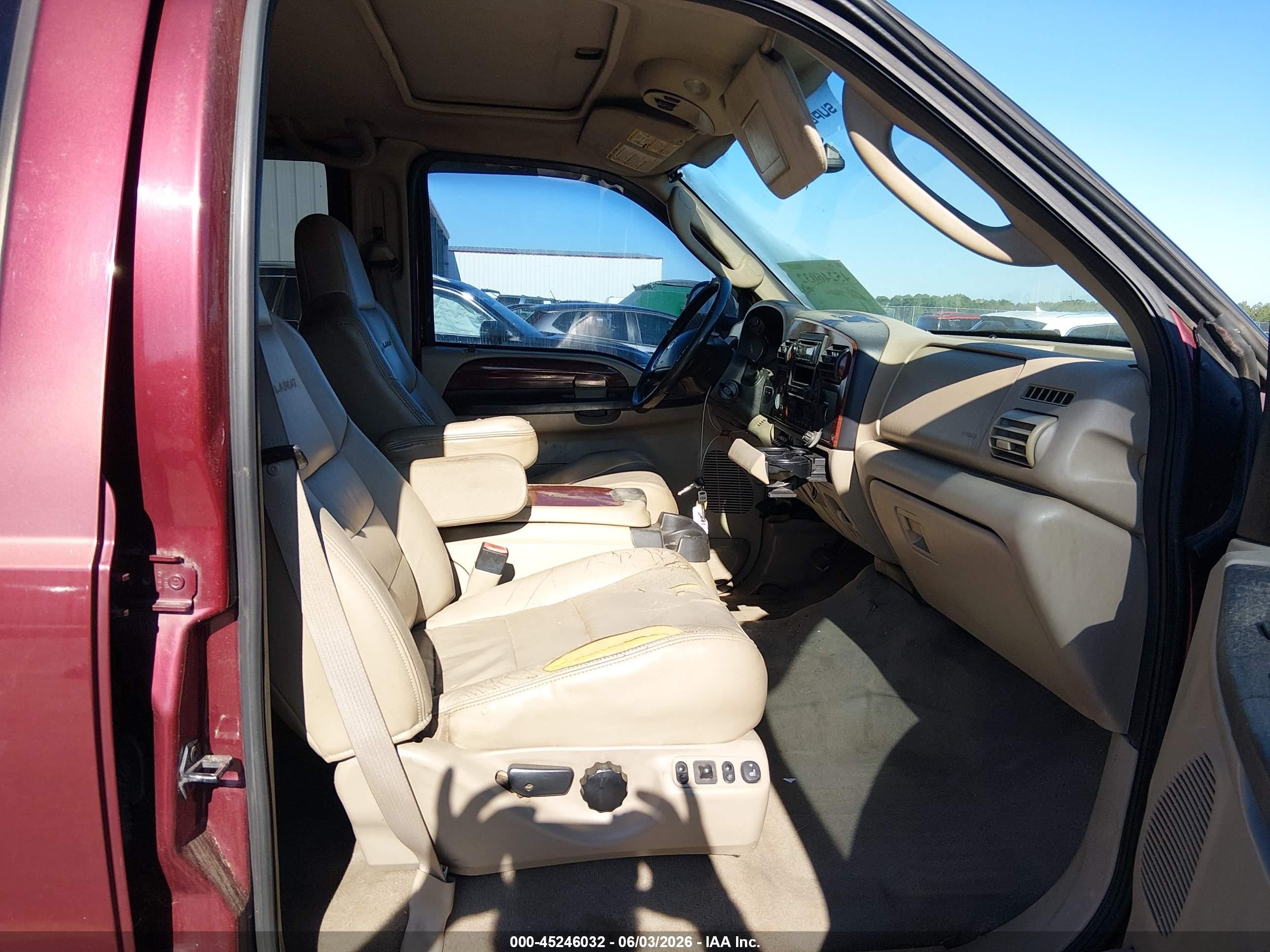 2005 Ford F-250 Lariat/xl/xlt Burgundy vin: 1FTSW21P25EA05306
