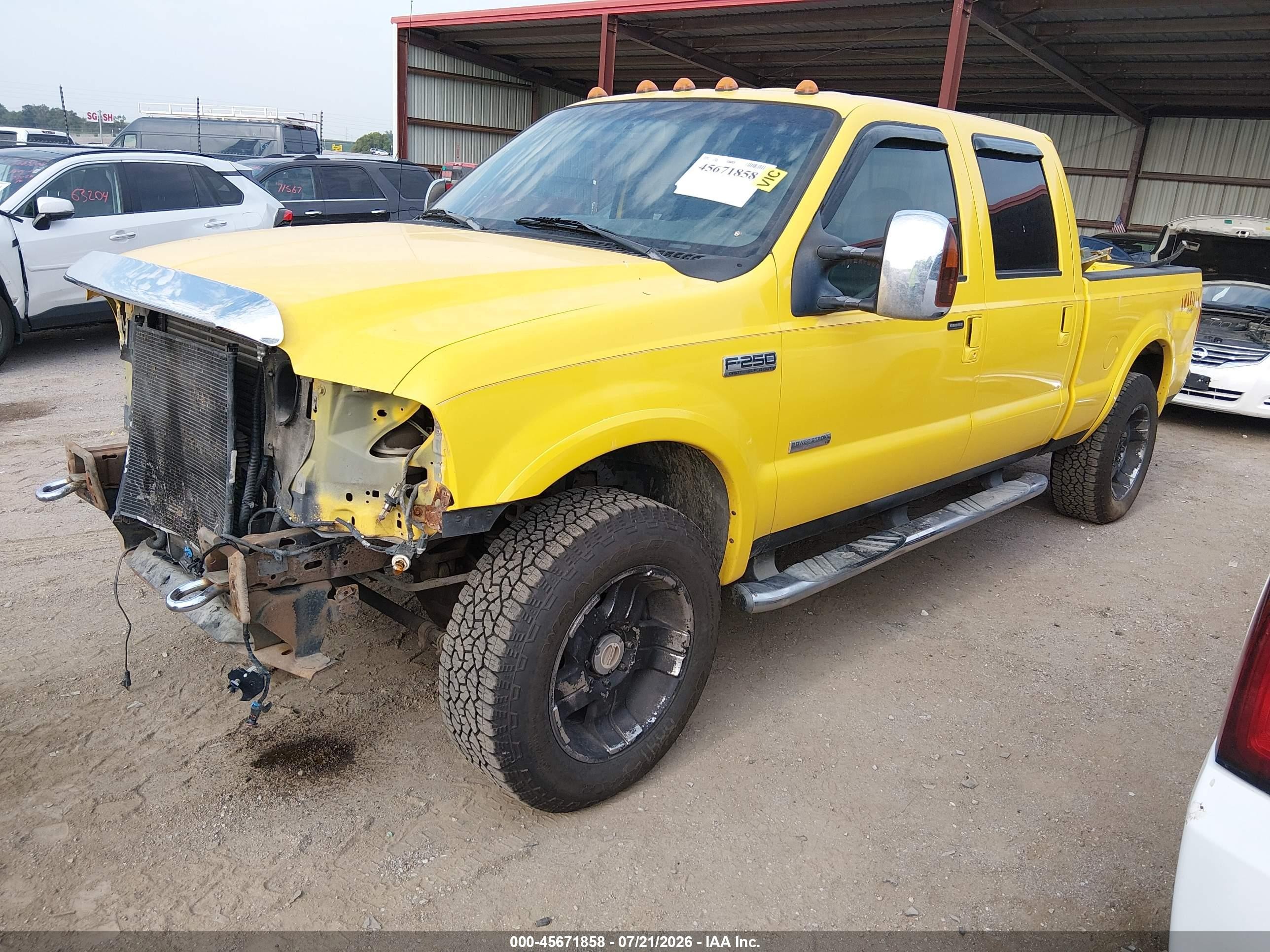 2006 Ford F-250 Lariat/xl/xlt Yellow vin: 1FTSW21P26EB23020