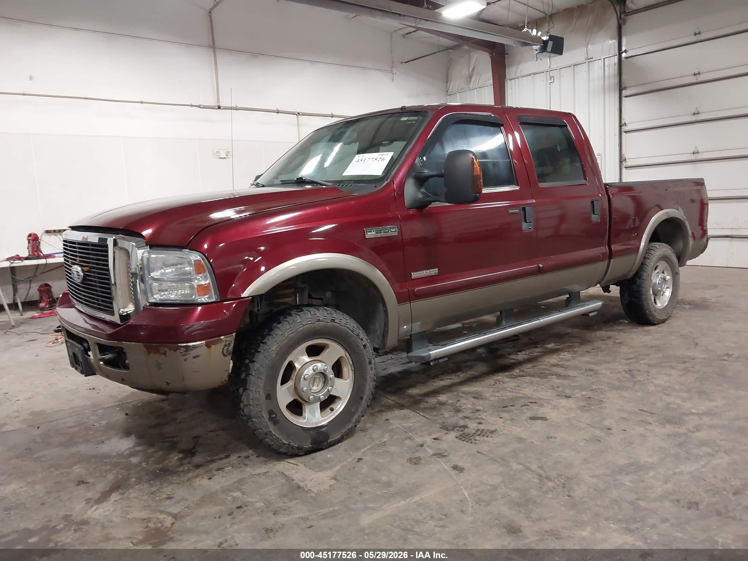 2006 Ford F-250 Lariat/xl/xlt Maroon vin: 1FTSW21P26EB89373