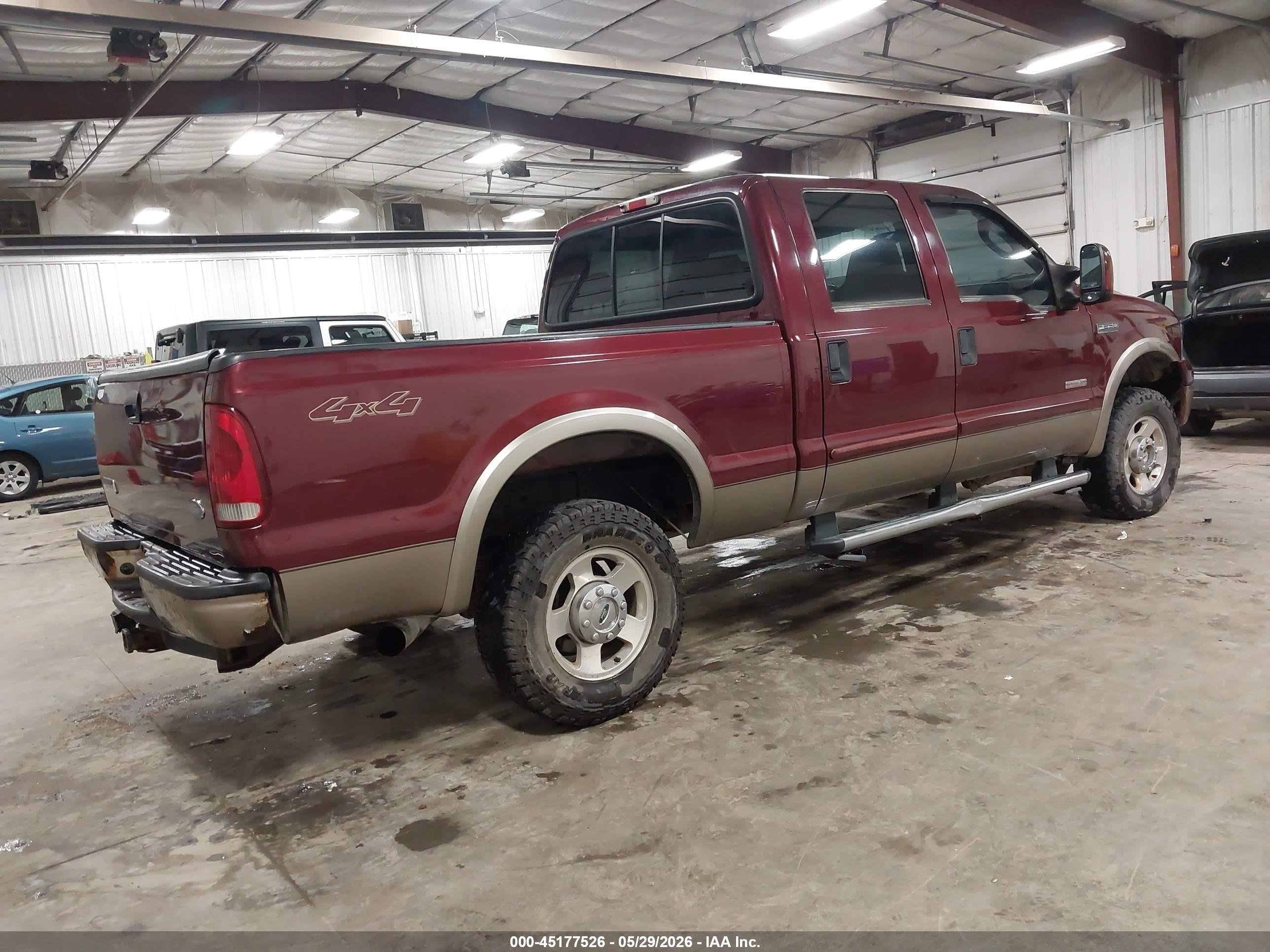 2006 Ford F-250 Lariat/xl/xlt Maroon vin: 1FTSW21P26EB89373