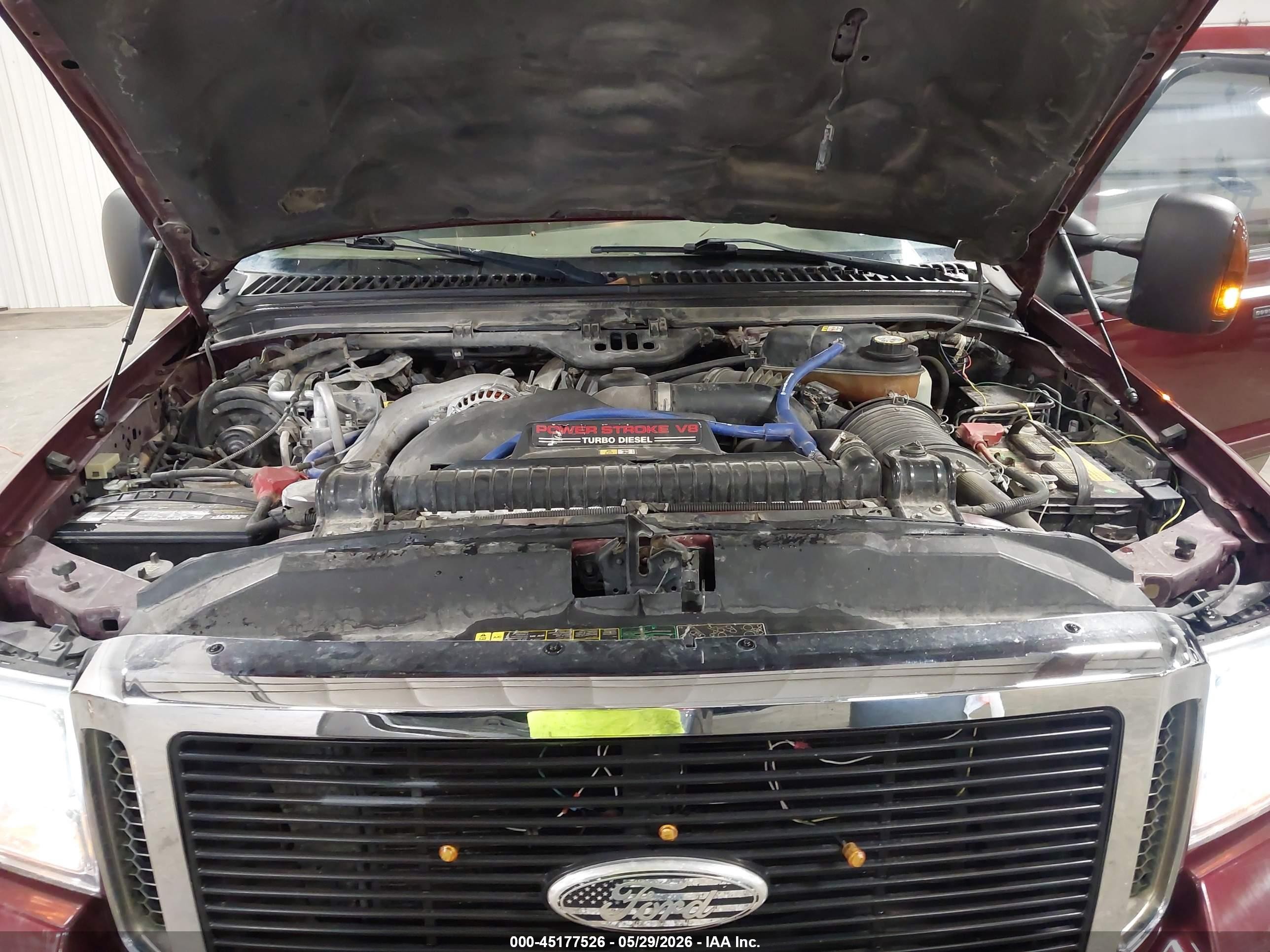 2006 Ford F-250 Lariat/xl/xlt Maroon vin: 1FTSW21P26EB89373