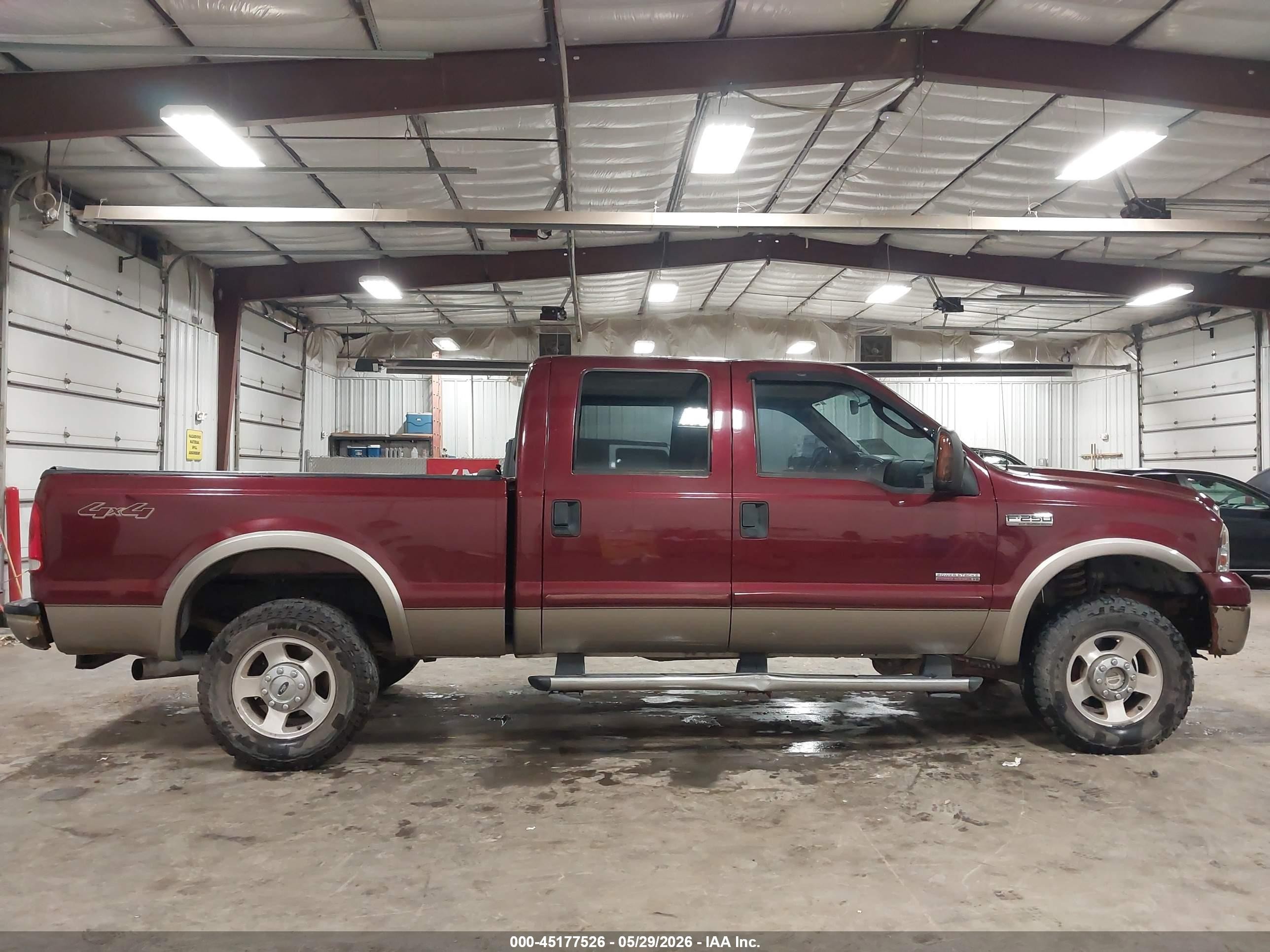 2006 Ford F-250 Lariat/xl/xlt Maroon vin: 1FTSW21P26EB89373