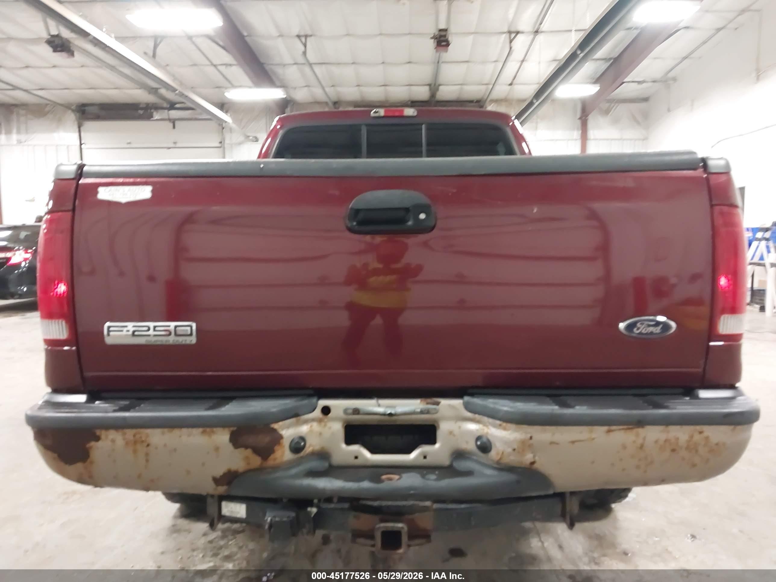 2006 Ford F-250 Lariat/xl/xlt Maroon vin: 1FTSW21P26EB89373