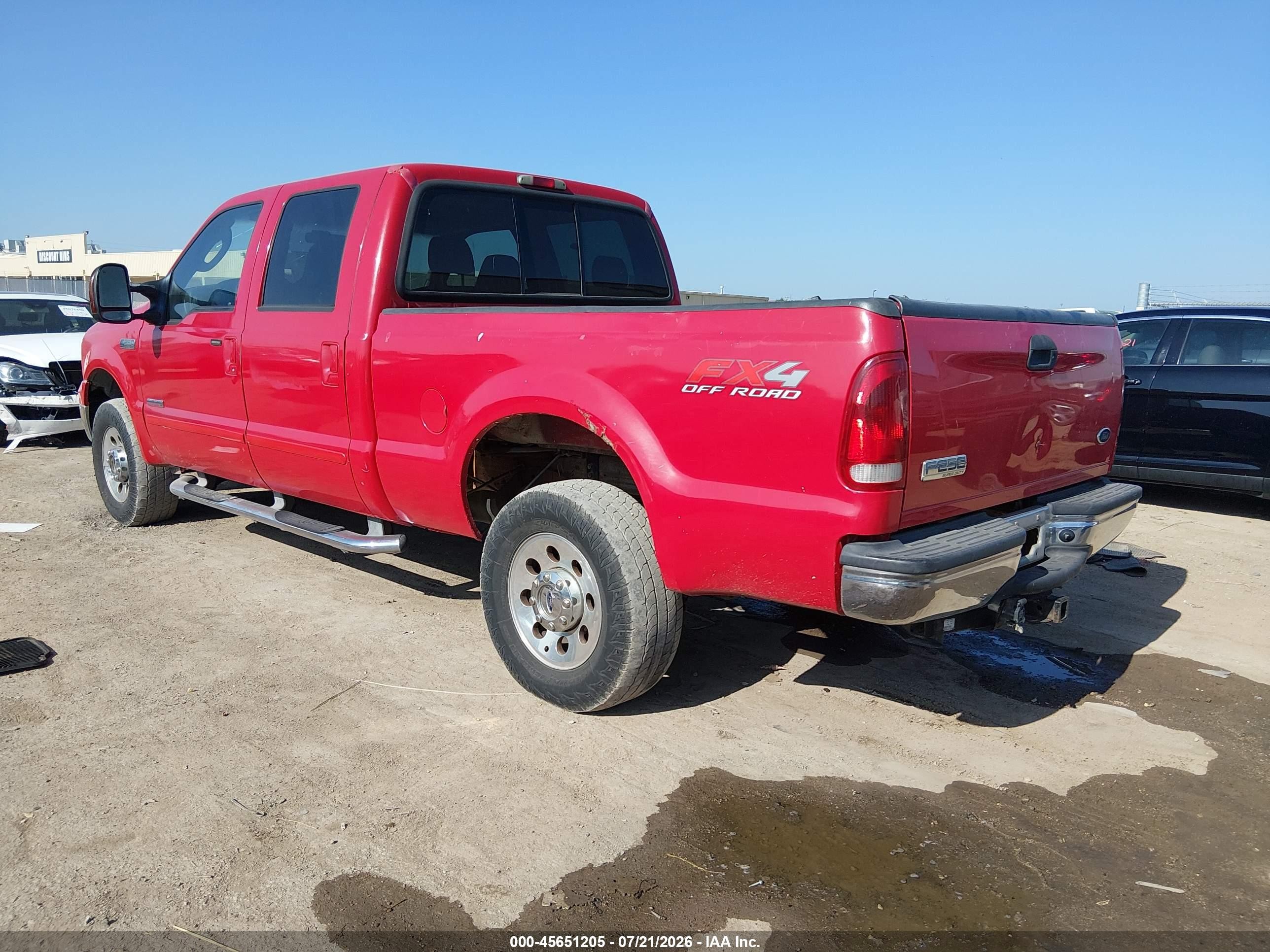 2005 Ford F-250 Lariat/xl/xlt Red vin: 1FTSW21P35EB68417