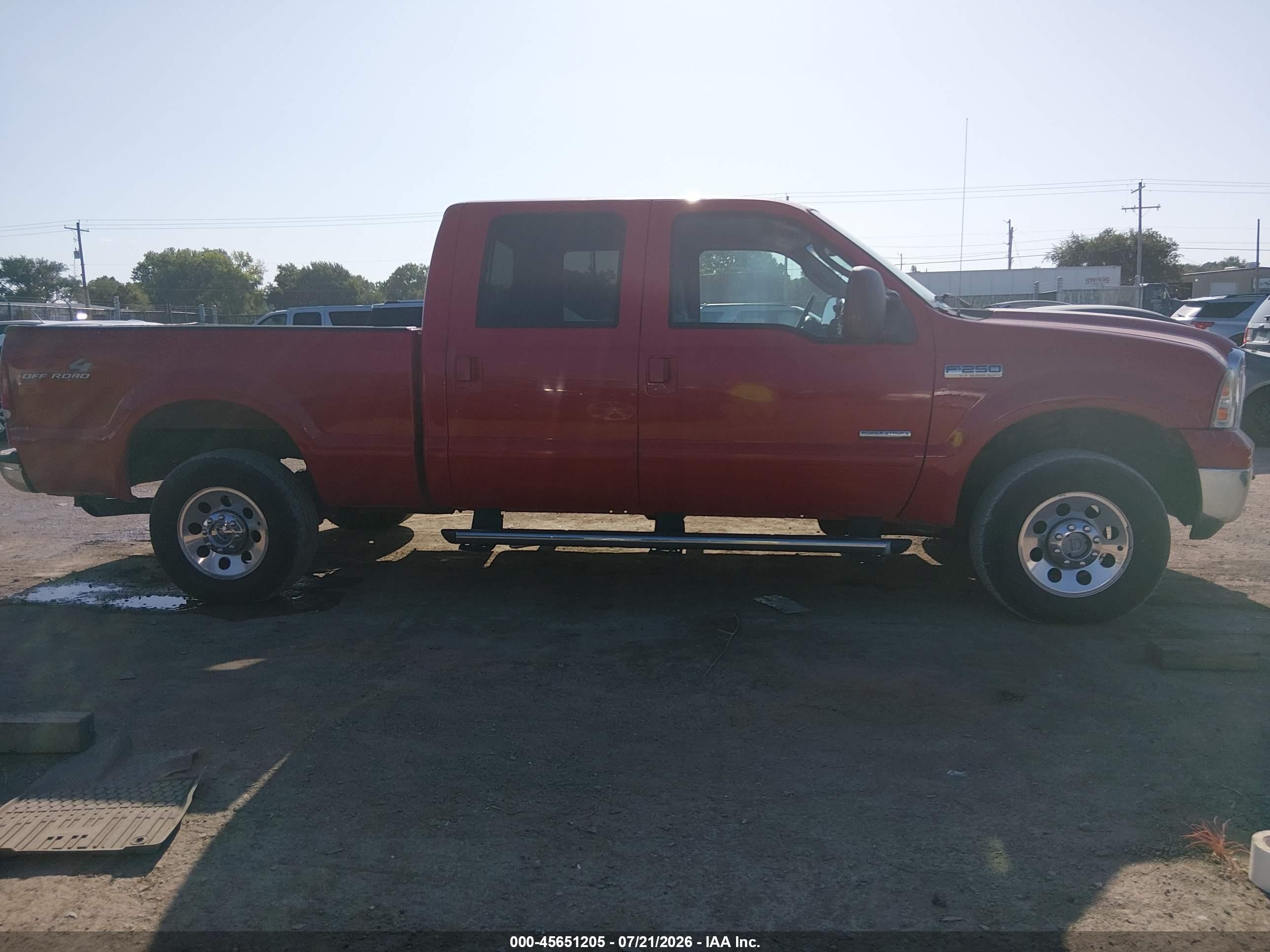 2005 Ford F-250 Lariat/xl/xlt Red vin: 1FTSW21P35EB68417