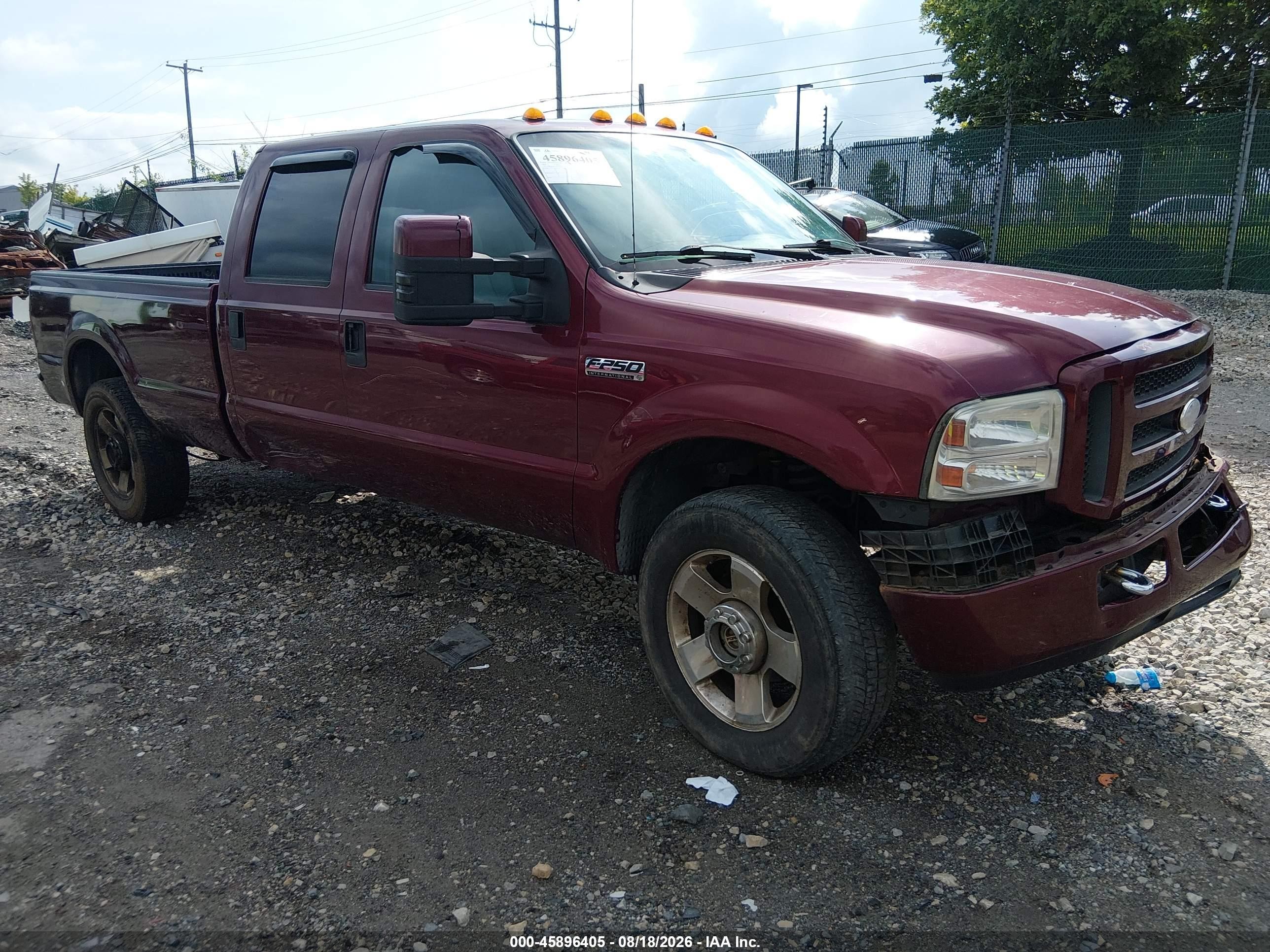 2006 Ford F-250 Lariat/xl/xlt Бордовый vin: 1FTSW21P36ED56243