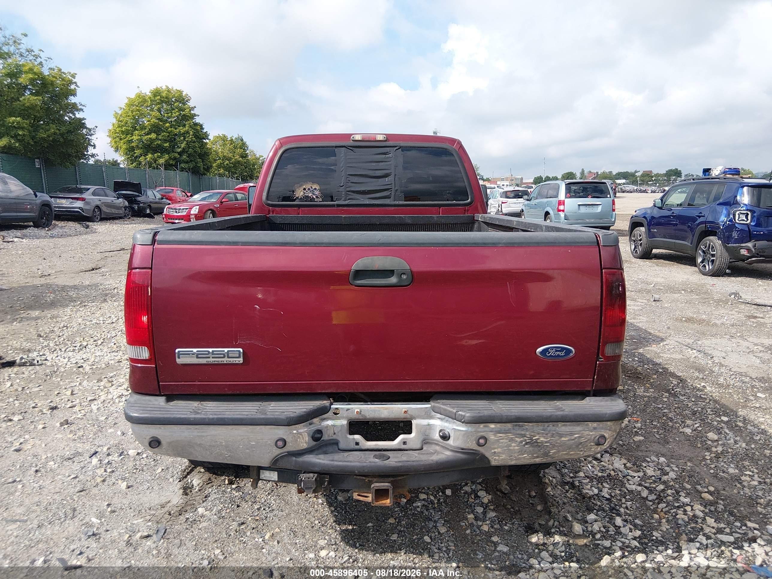 2006 Ford F-250 Lariat/xl/xlt Burgundy vin: 1FTSW21P36ED56243