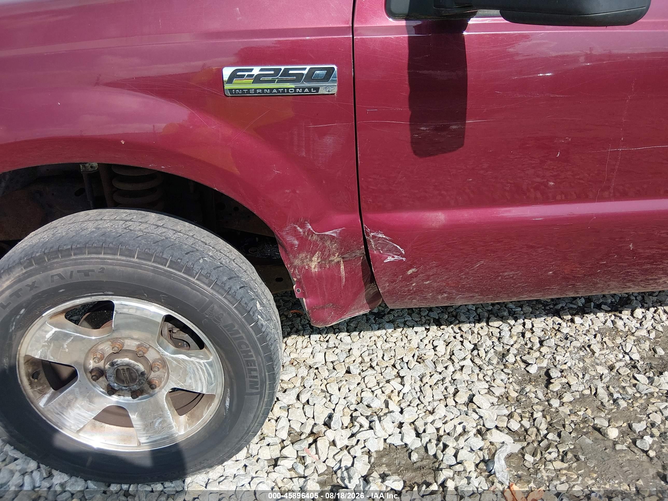 2006 Ford F-250 Lariat/xl/xlt Burgundy vin: 1FTSW21P36ED56243