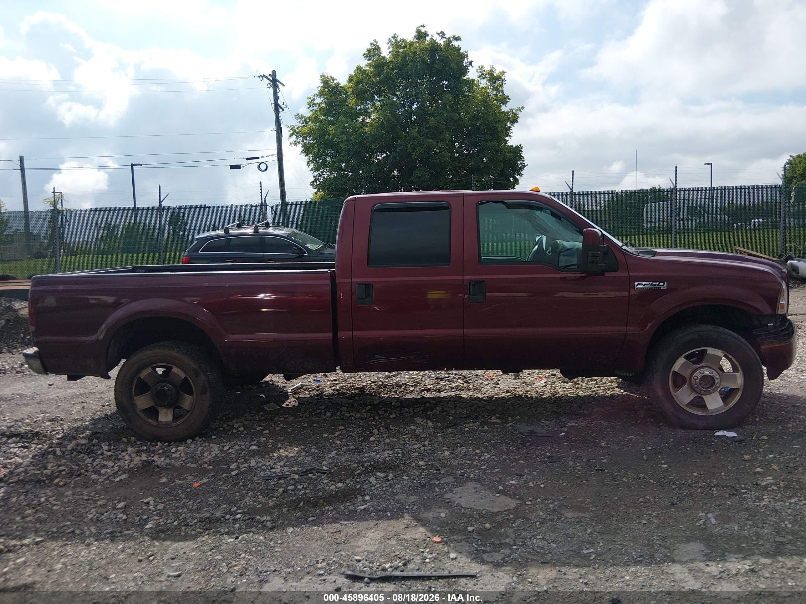 2006 Ford F-250 Lariat/xl/xlt Burgundy vin: 1FTSW21P36ED56243