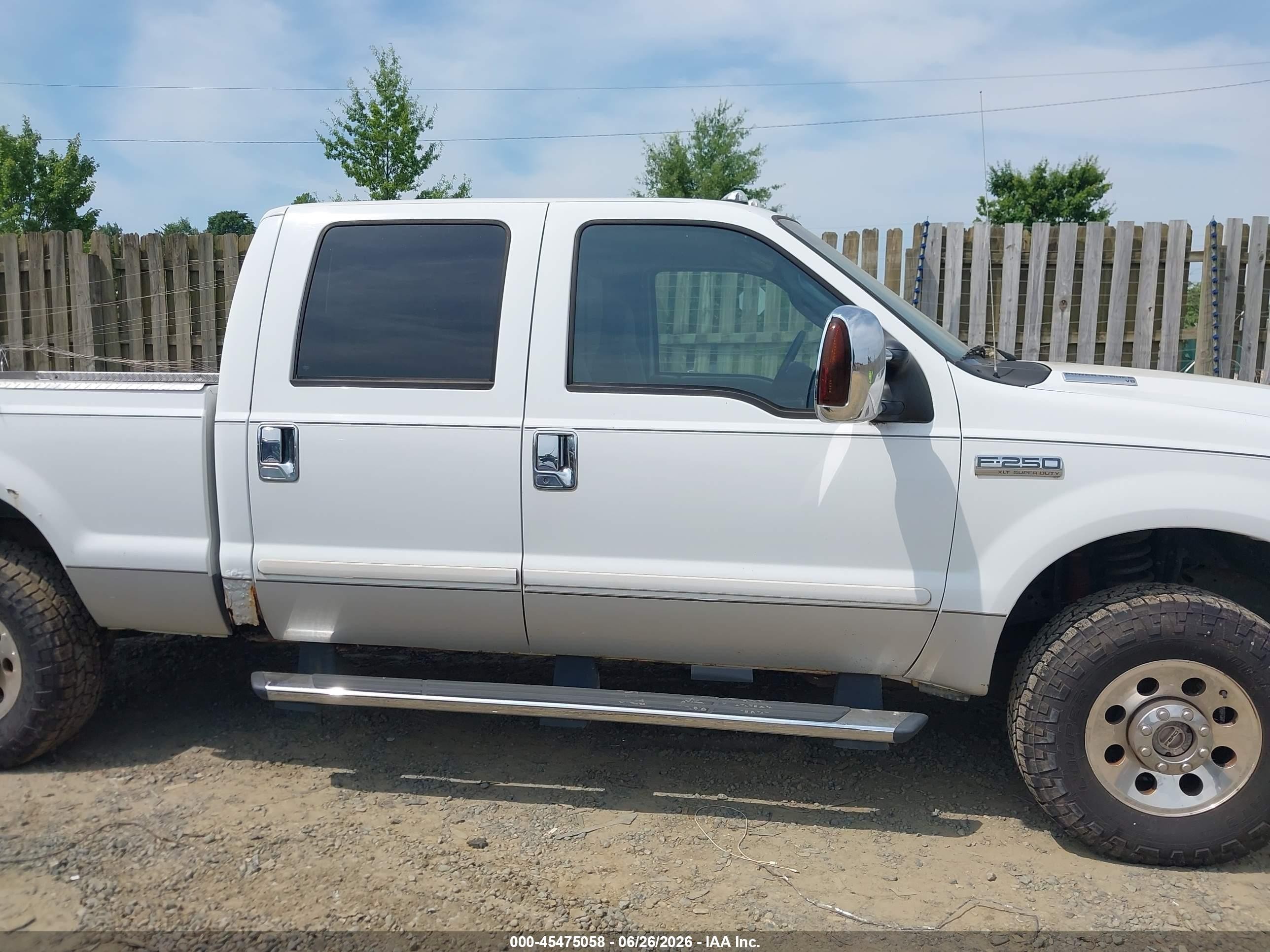 2005 Ford F-250 Lariat/xl/xlt White vin: 1FTSW21P45EB89843