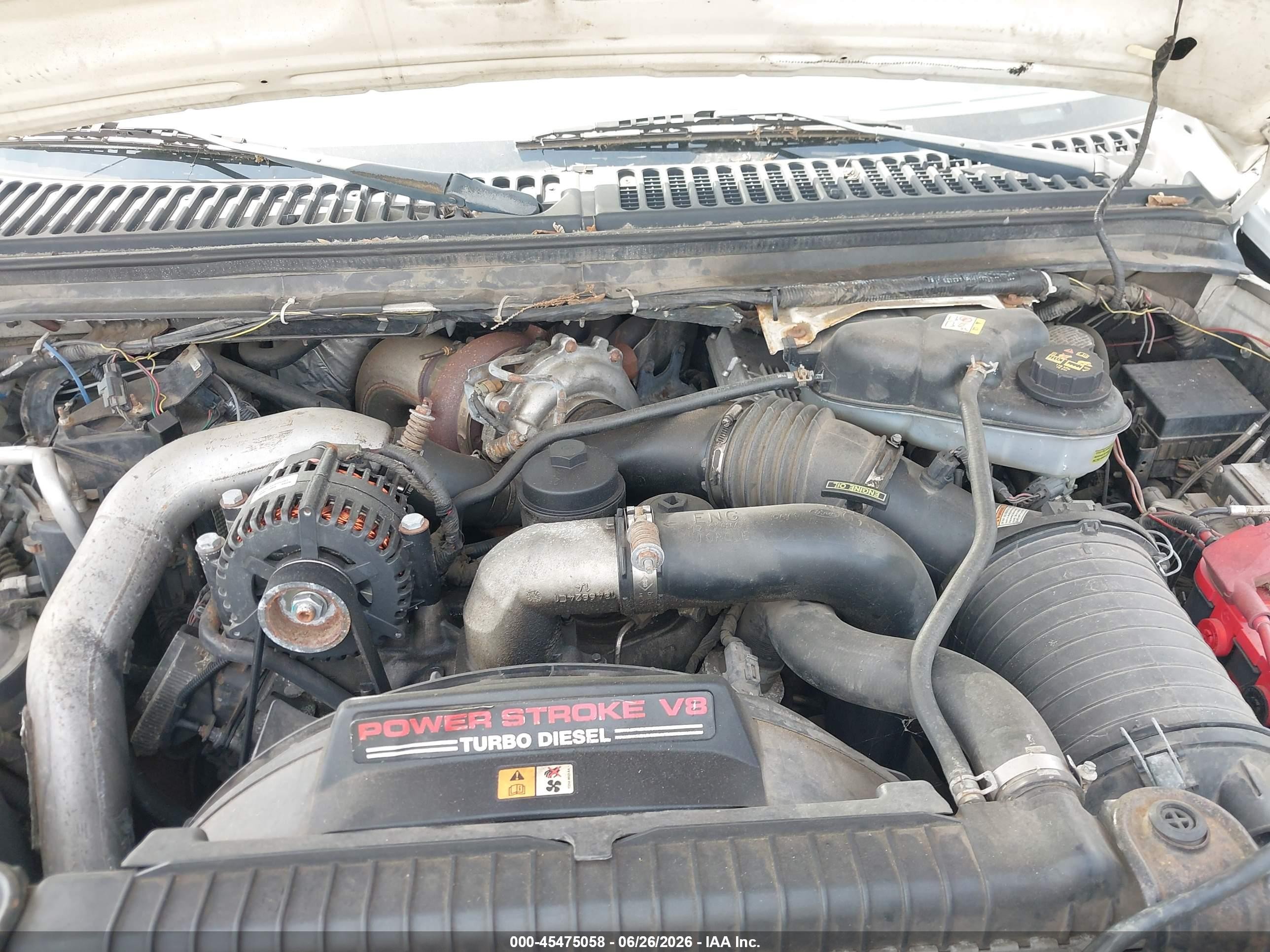 2005 Ford F-250 Lariat/xl/xlt White vin: 1FTSW21P45EB89843
