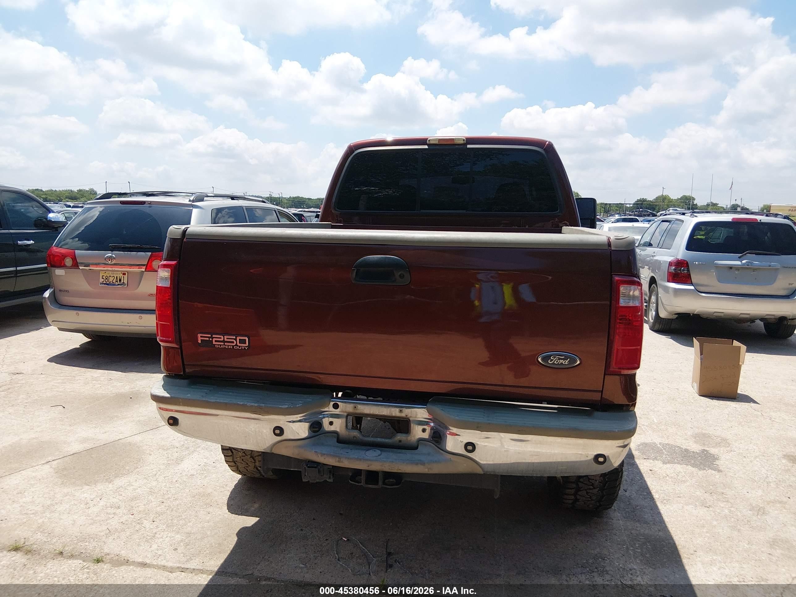 2006 Ford F-250 Lariat/xl/xlt Burgundy vin: 1FTSW21P46EC06710