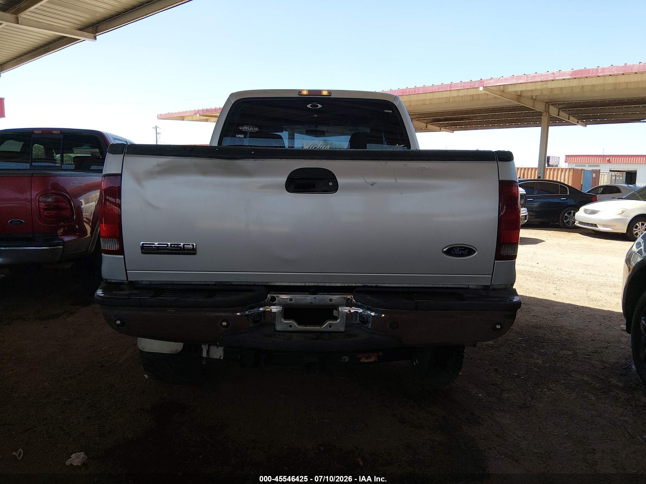 2006 Ford F-250 Lariat/xl/xlt Серебряный vin: 1FTSW21P46ED57501