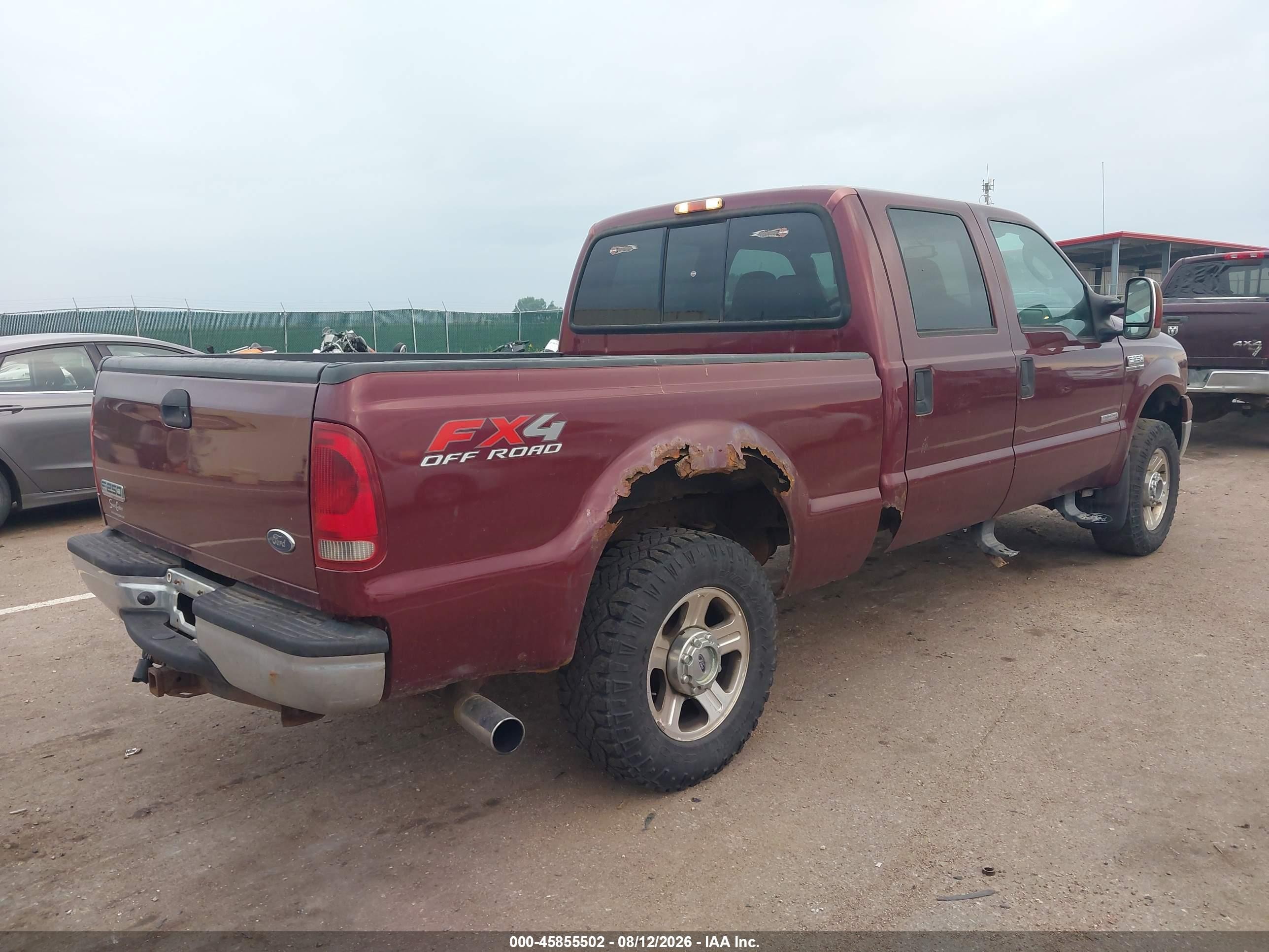2007 Ford F-250 Lariat/xl/xlt Maroon vin: 1FTSW21P47EB02350