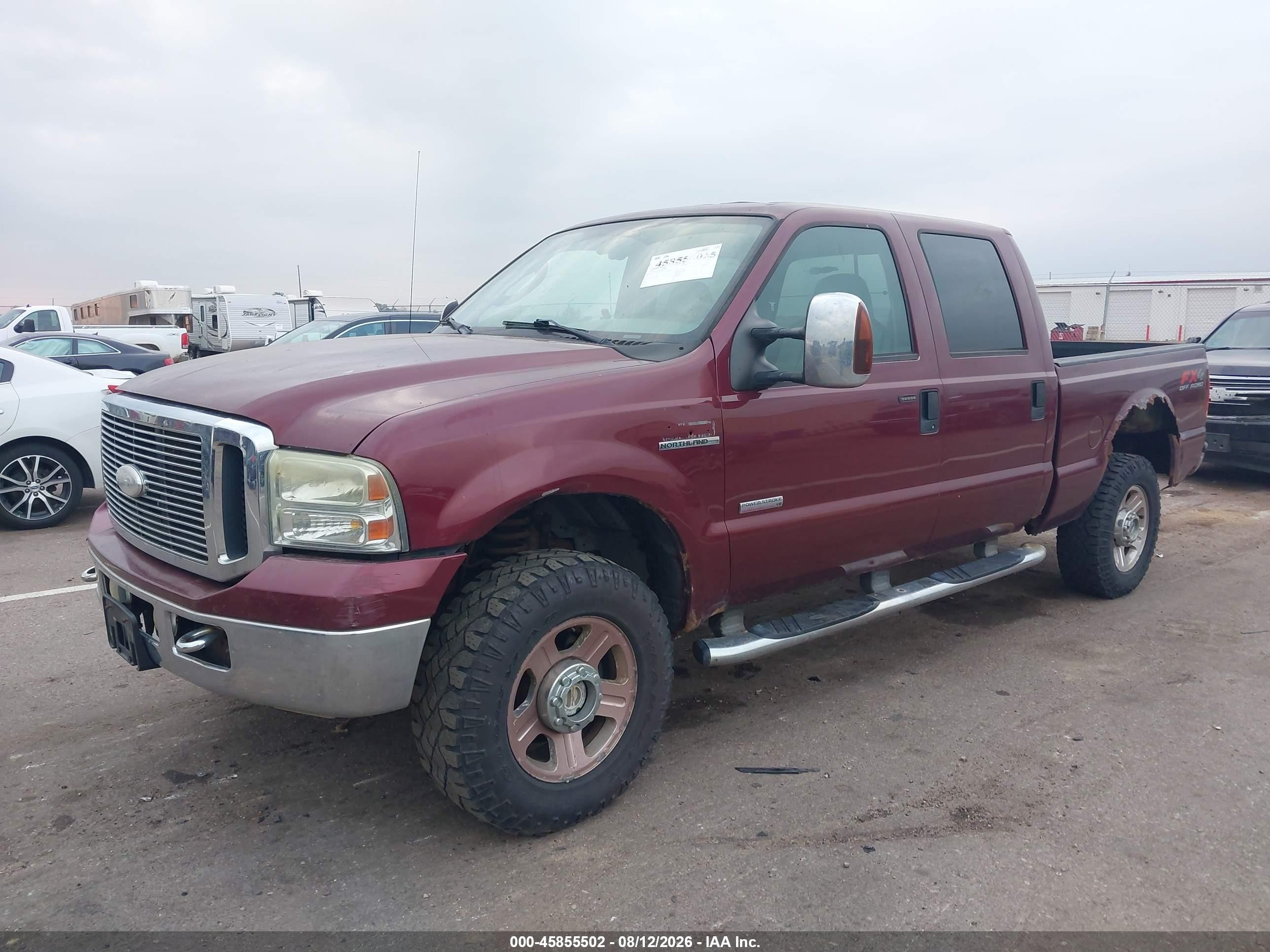 2007 Ford F-250 Lariat/xl/xlt Maroon vin: 1FTSW21P47EB02350