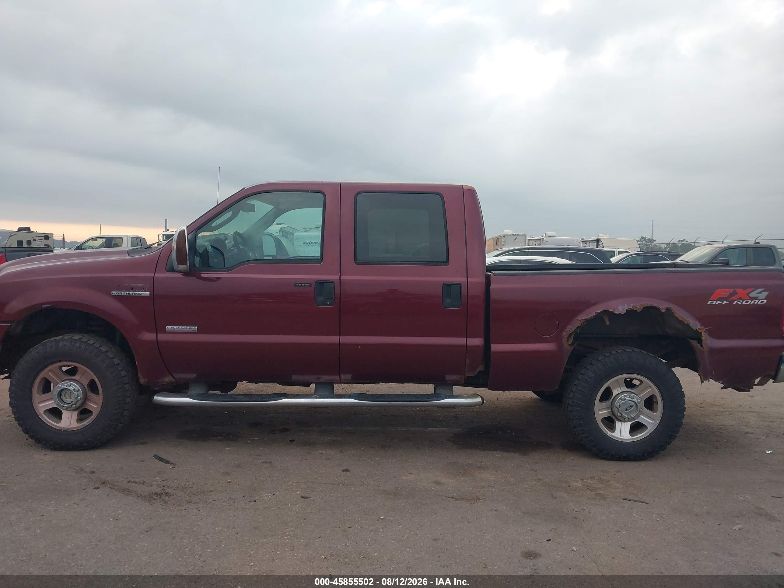 2007 Ford F-250 Lariat/xl/xlt Maroon vin: 1FTSW21P47EB02350