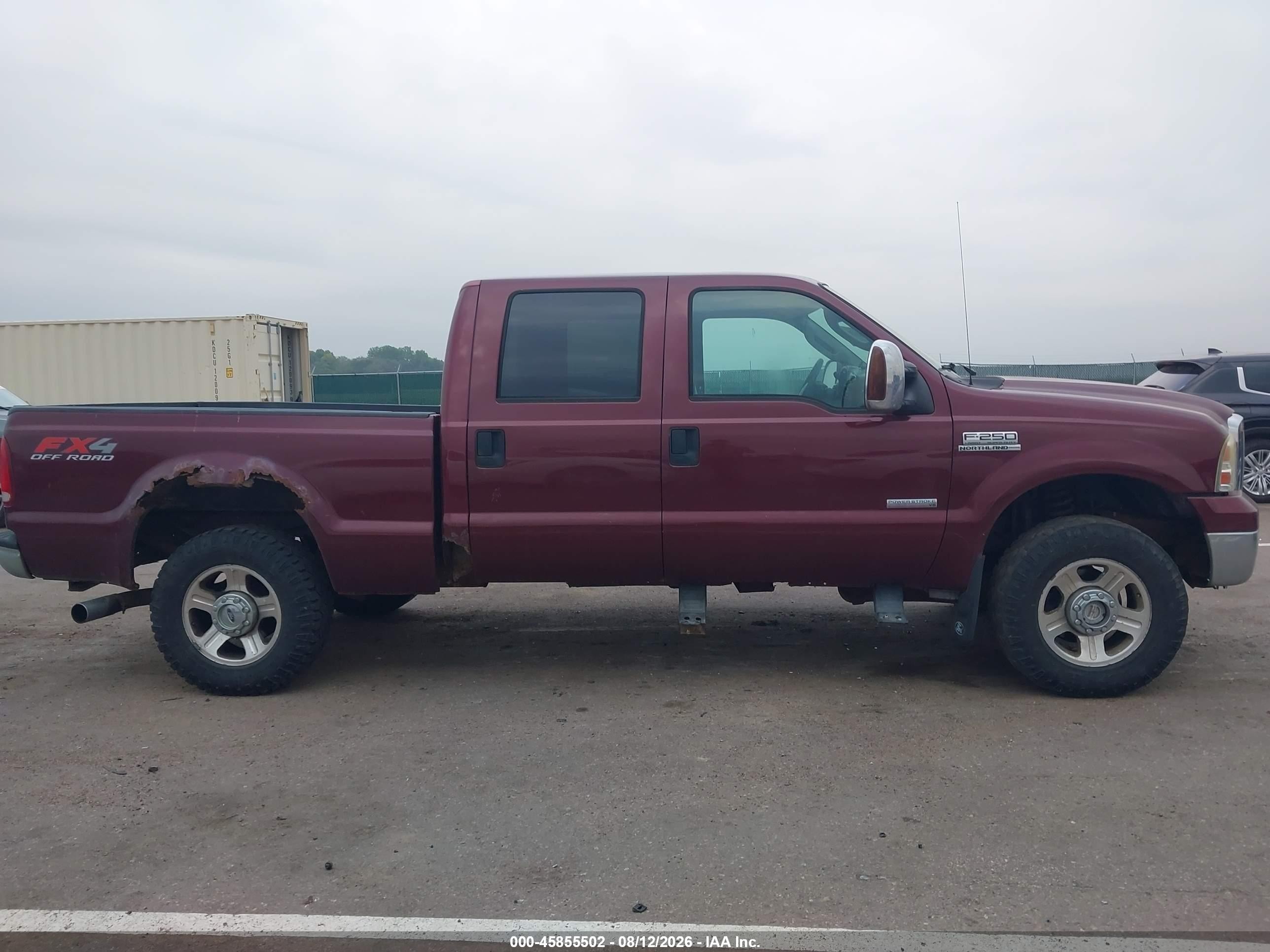 2007 Ford F-250 Lariat/xl/xlt Maroon vin: 1FTSW21P47EB02350