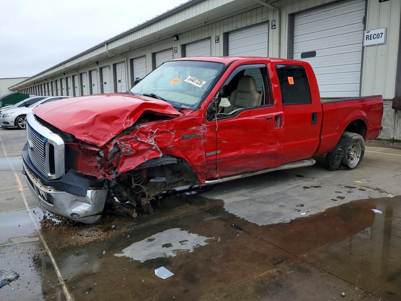 2007 Ford F250 Super Duty Red vin: 1FTSW21P47EB29371