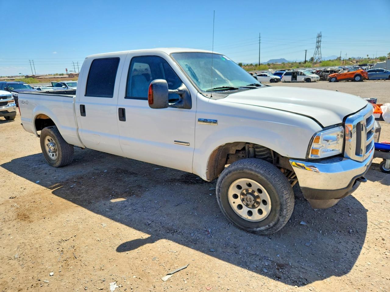 2005 Ford F250 Super Duty White vin: 1FTSW21P55EA48571