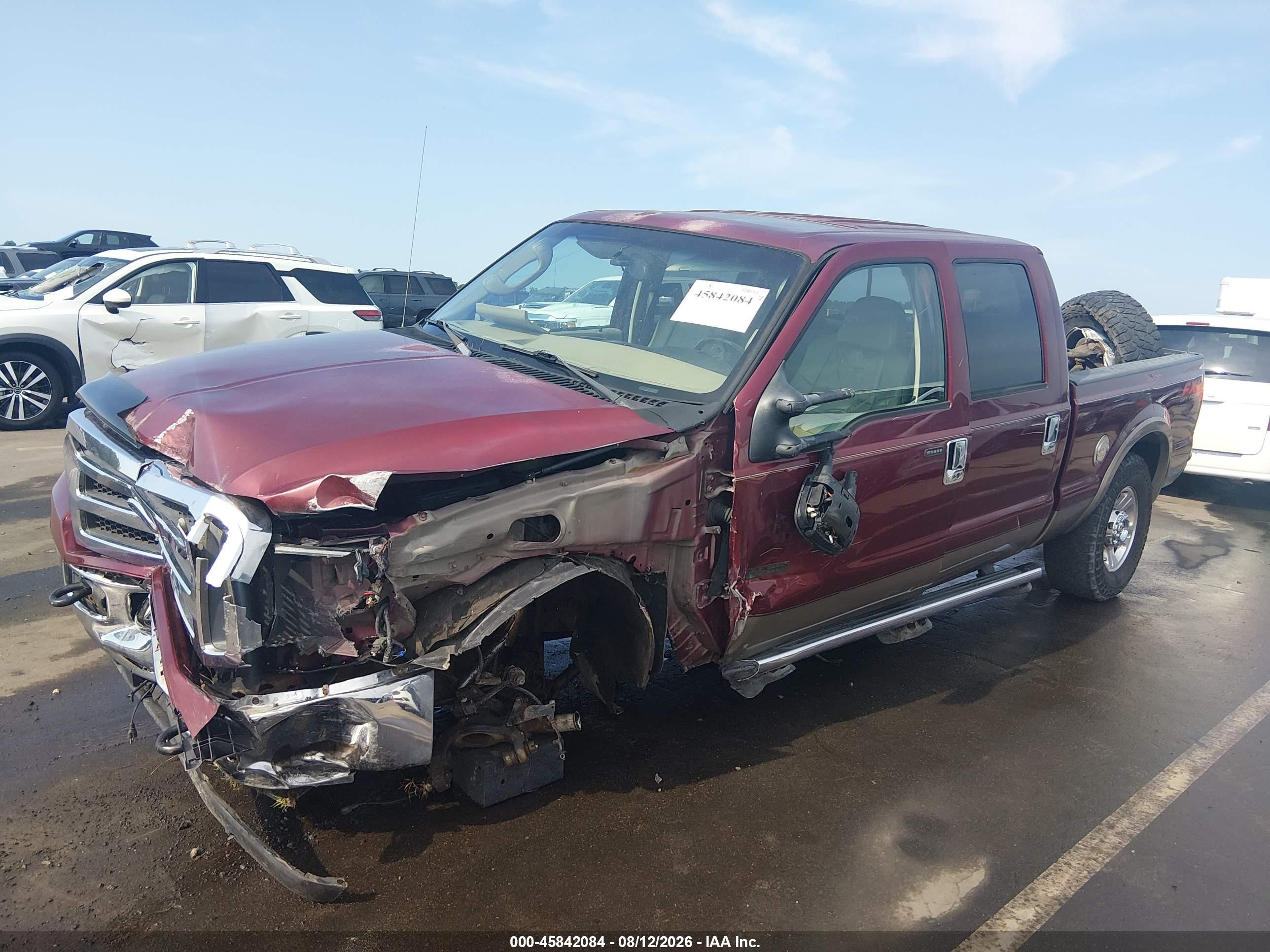 2005 Ford F-250 Lariat/xl/xlt Бордовый vin: 1FTSW21P55EC17908