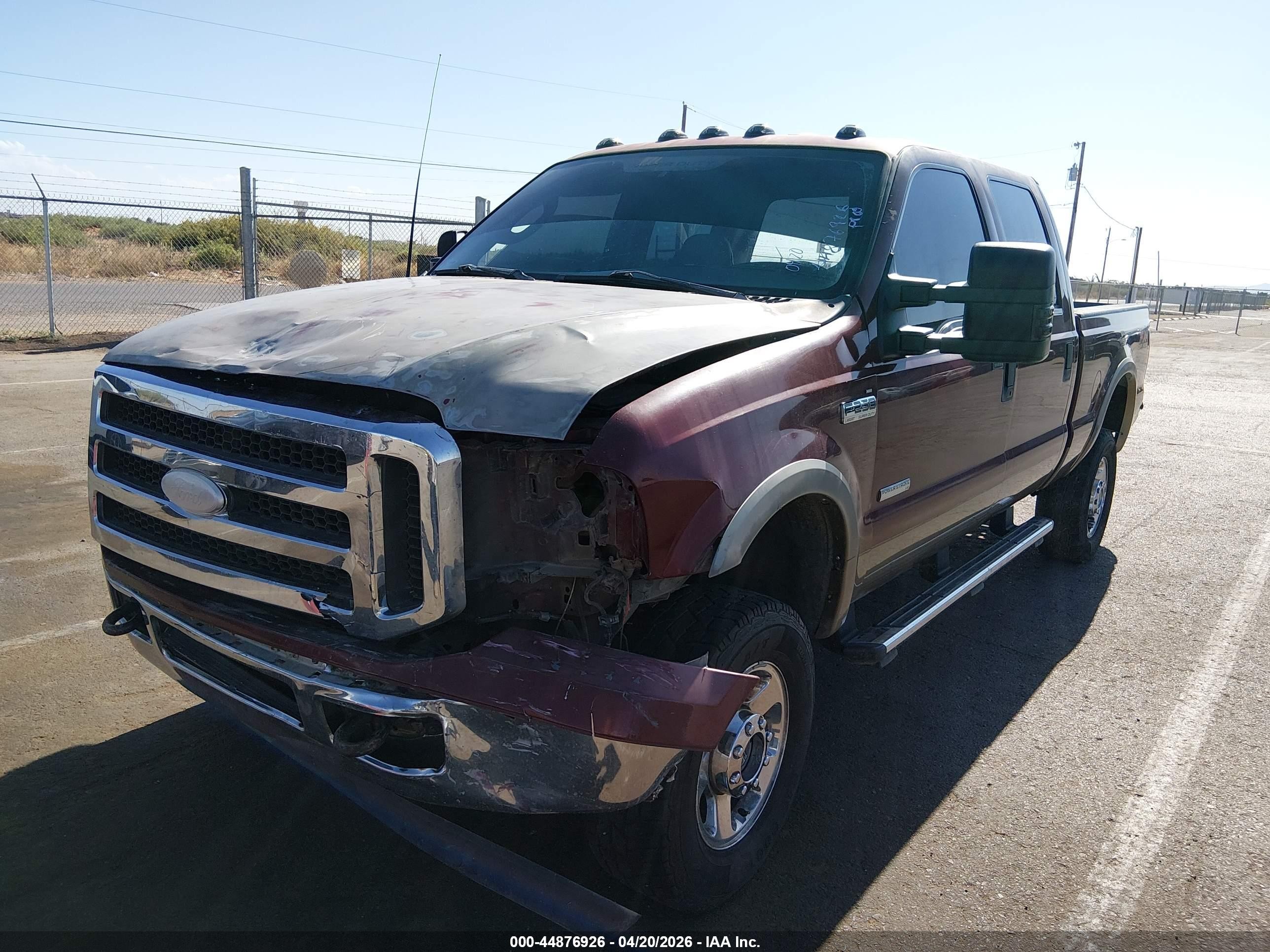 2005 Ford F-250 Lariat/xl/xlt Maroon vin: 1FTSW21P65EC83643