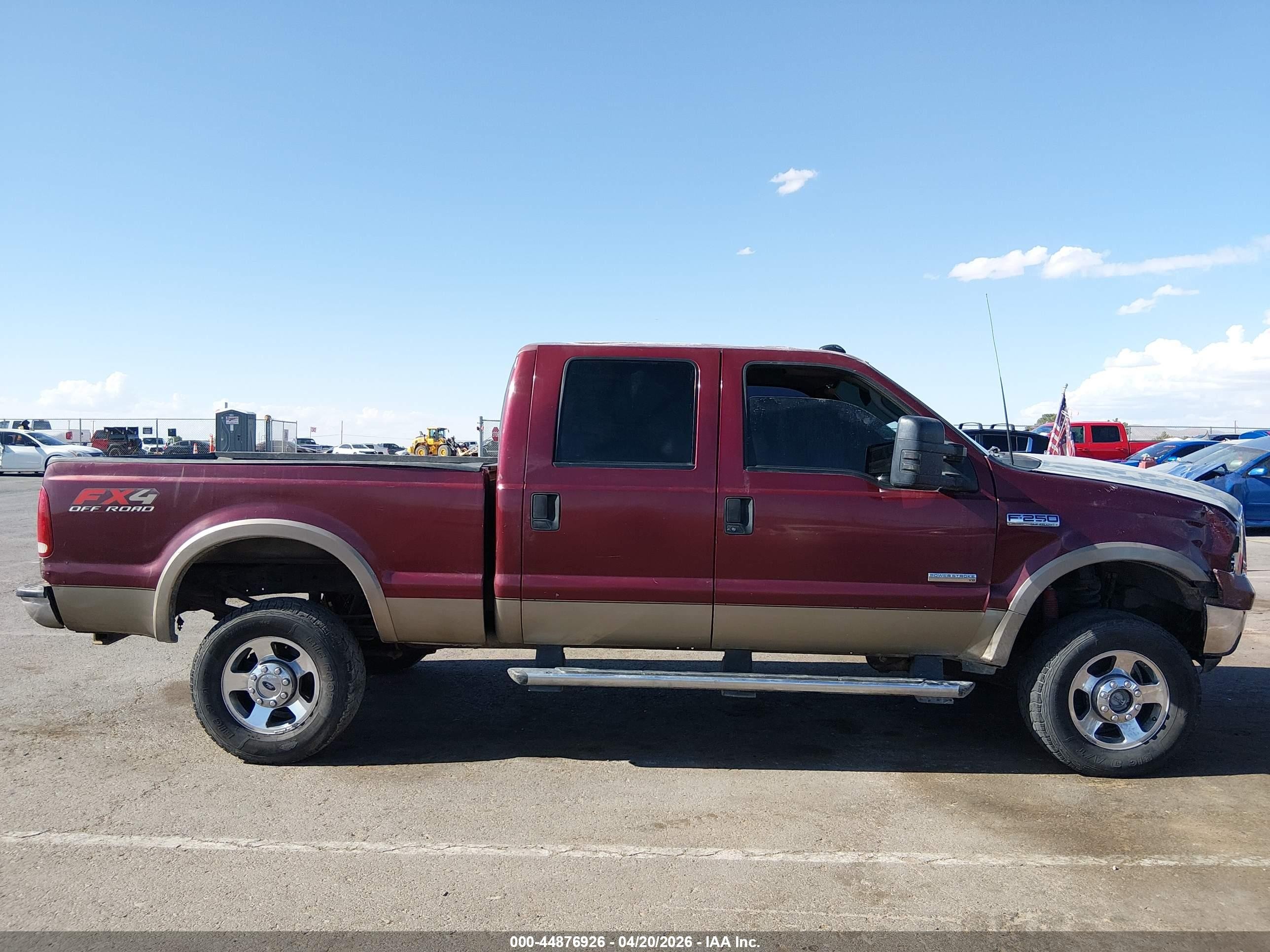 2005 Ford F-250 Lariat/xl/xlt Maroon vin: 1FTSW21P65EC83643