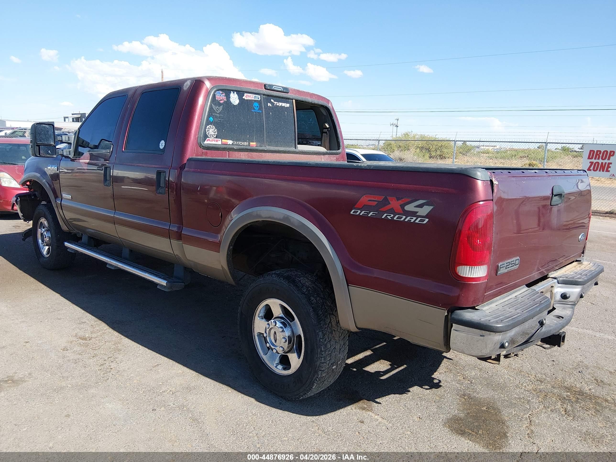 2005 Ford F-250 Lariat/xl/xlt Maroon vin: 1FTSW21P65EC83643
