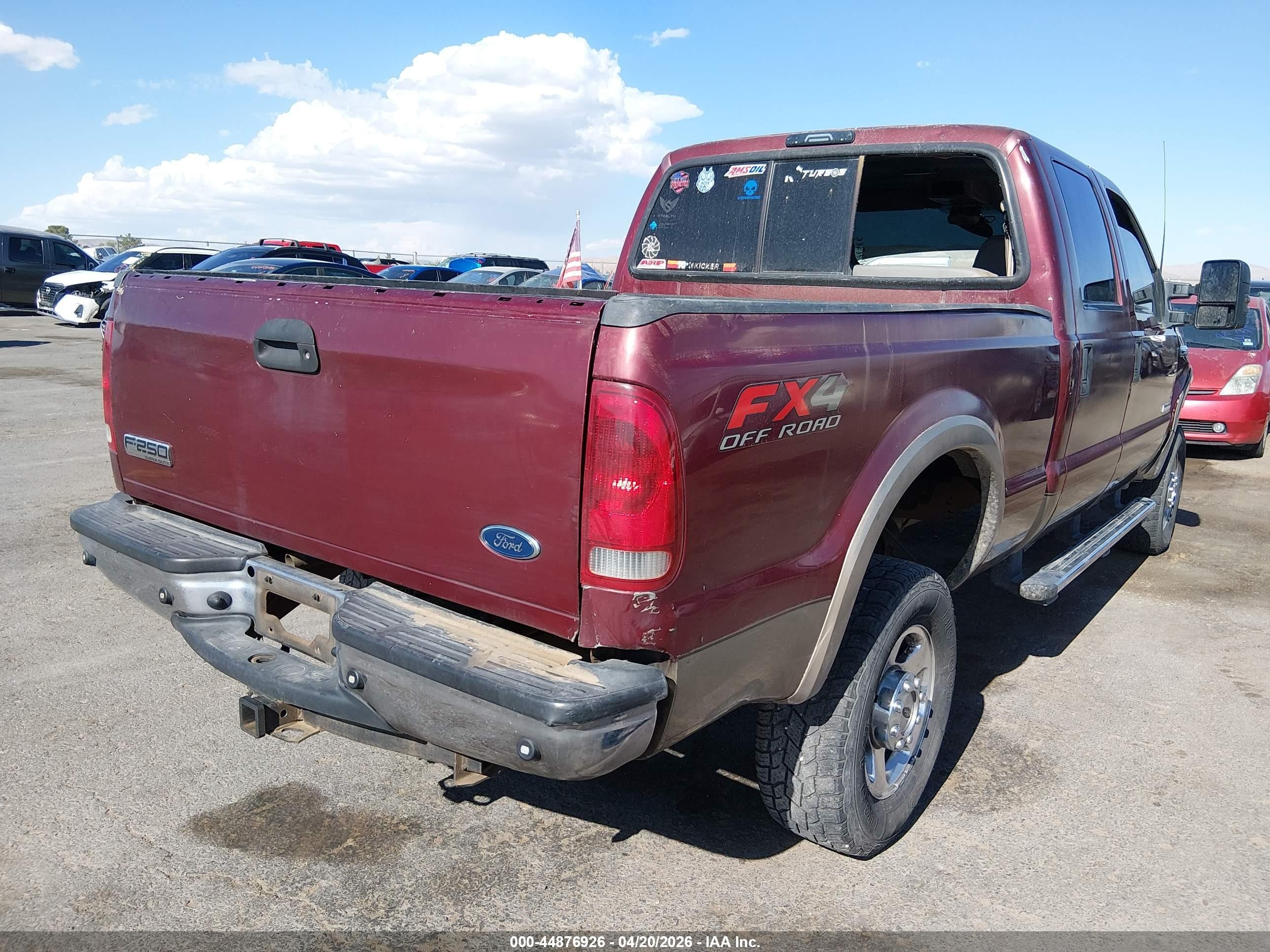 2005 Ford F-250 Lariat/xl/xlt Maroon vin: 1FTSW21P65EC83643