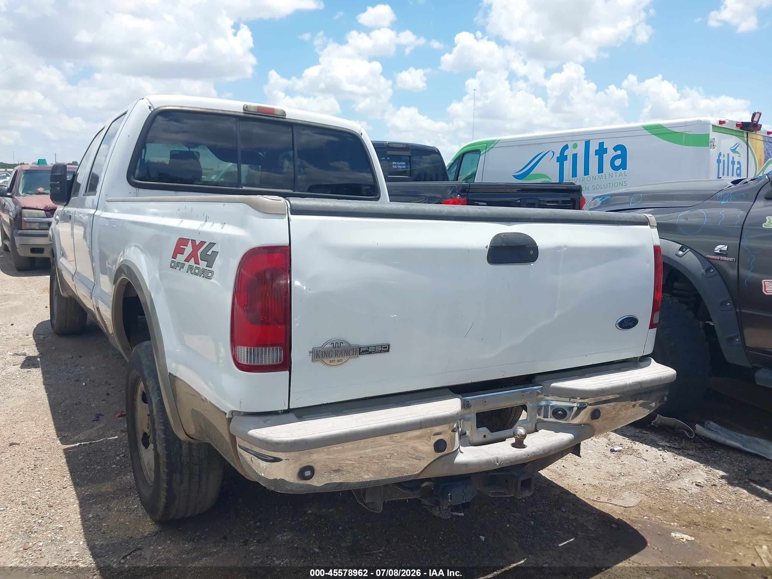 2007 Ford F-250 Lariat/xl/xlt Белый vin: 1FTSW21P67EA92968