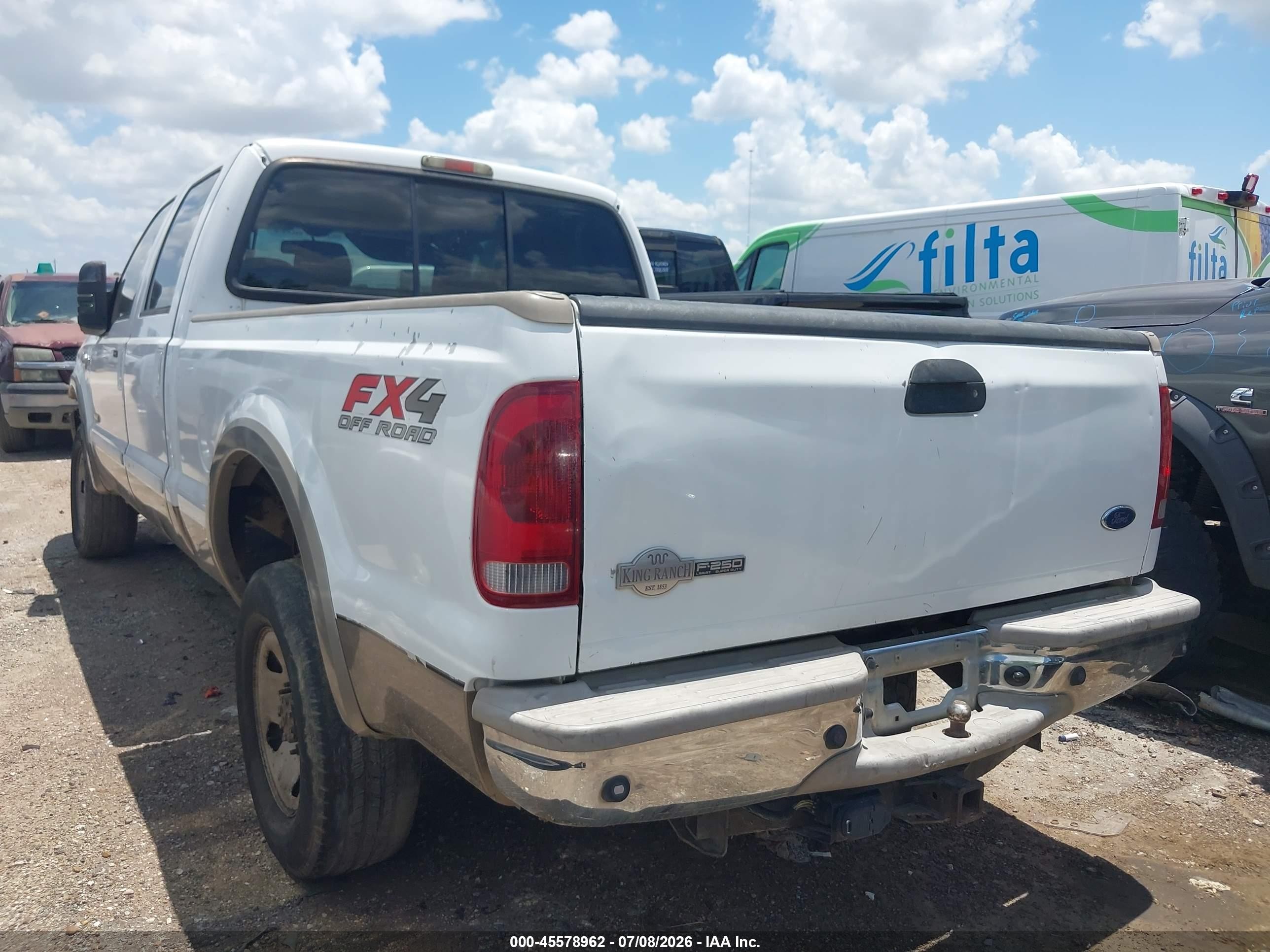 2007 Ford F-250 Lariat/xl/xlt Белый vin: 1FTSW21P67EA92968