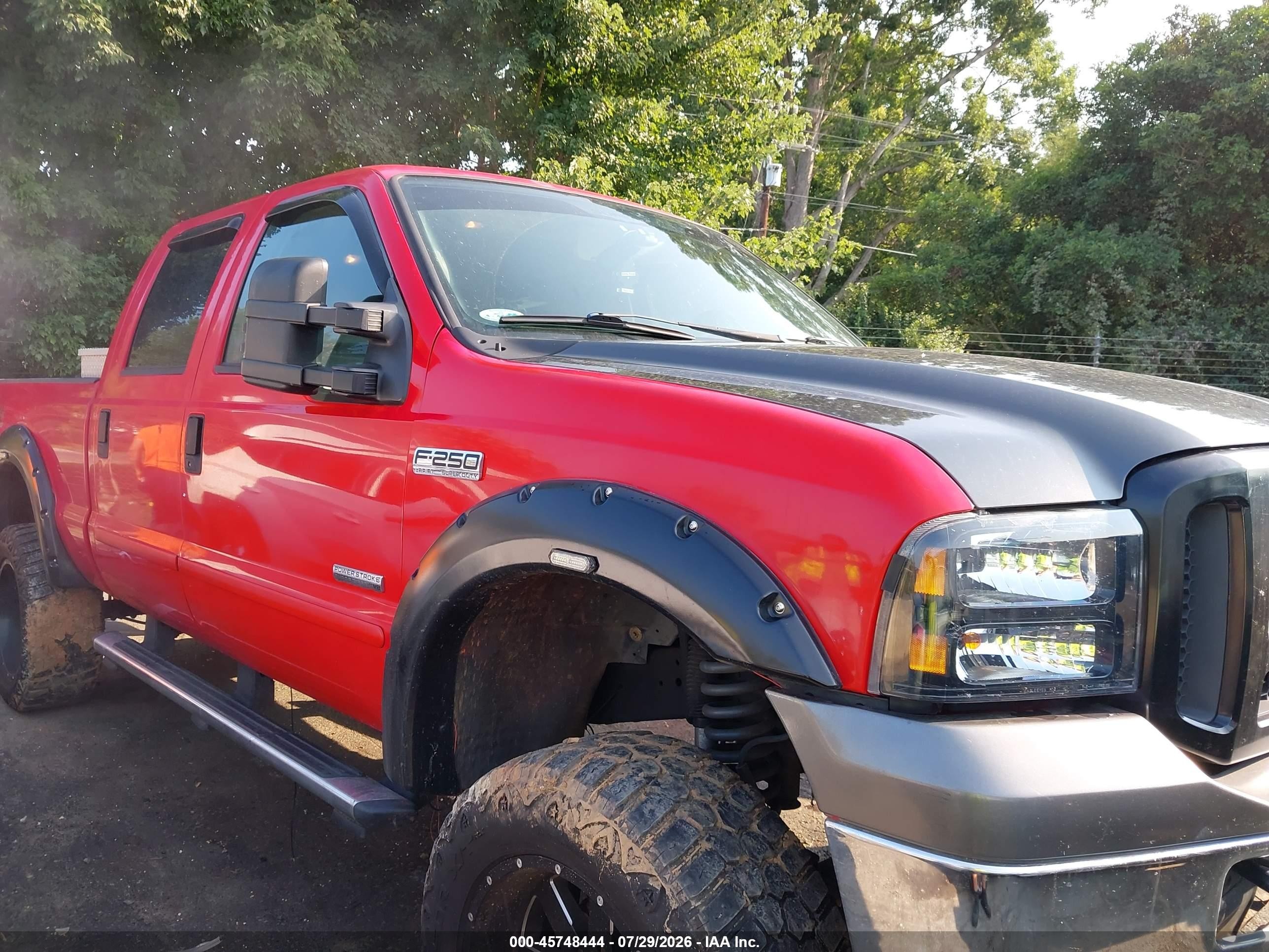 2005 Ford F-250 Lariat/xl/xlt Красный vin: 1FTSW21P75EB66749