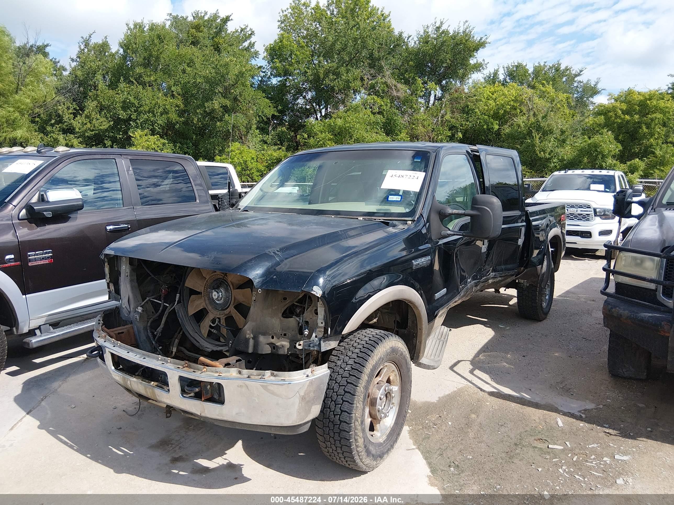 2005 Ford F-250 Lariat/xl/xlt Black vin: 1FTSW21P75EC06196