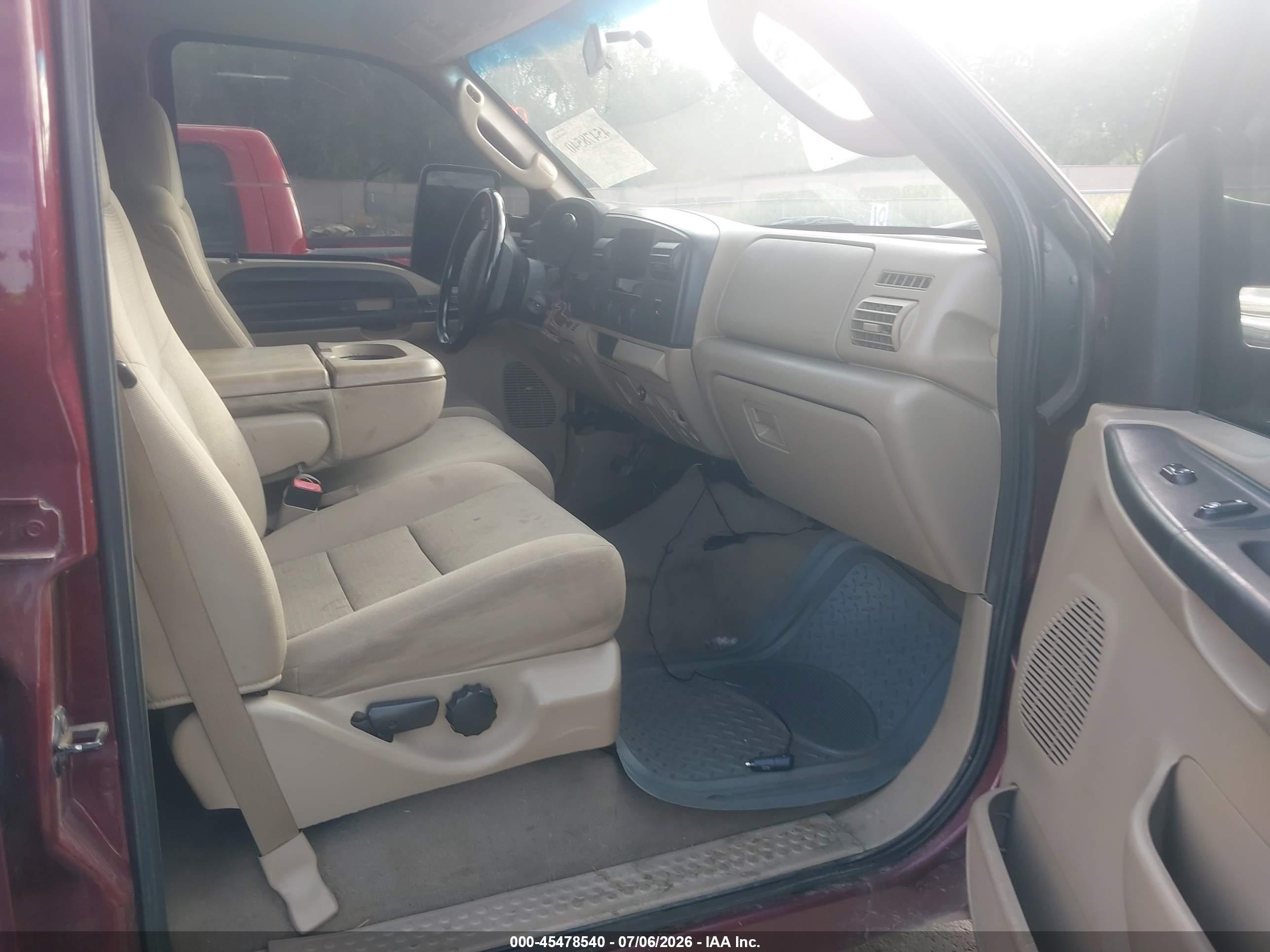 2006 Ford F-250 Lariat/xl/xlt Maroon vin: 1FTSW21P76ED11841
