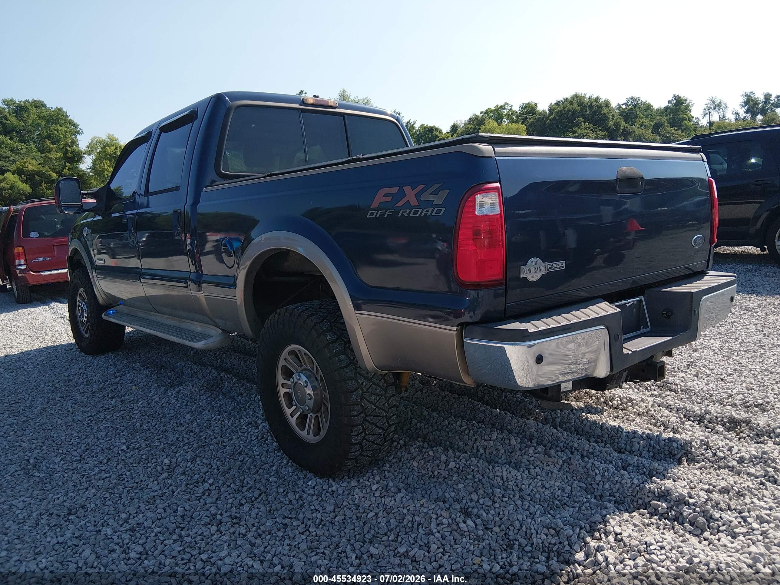 2007 Ford F-250 Lariat/xl/xlt Blue vin: 1FTSW21P77EA28048