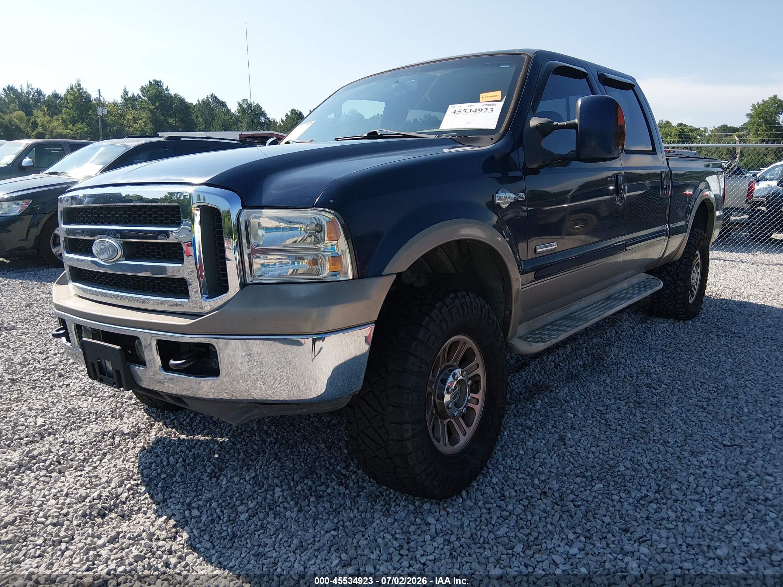 2007 Ford F-250 Lariat/xl/xlt Blue vin: 1FTSW21P77EA28048